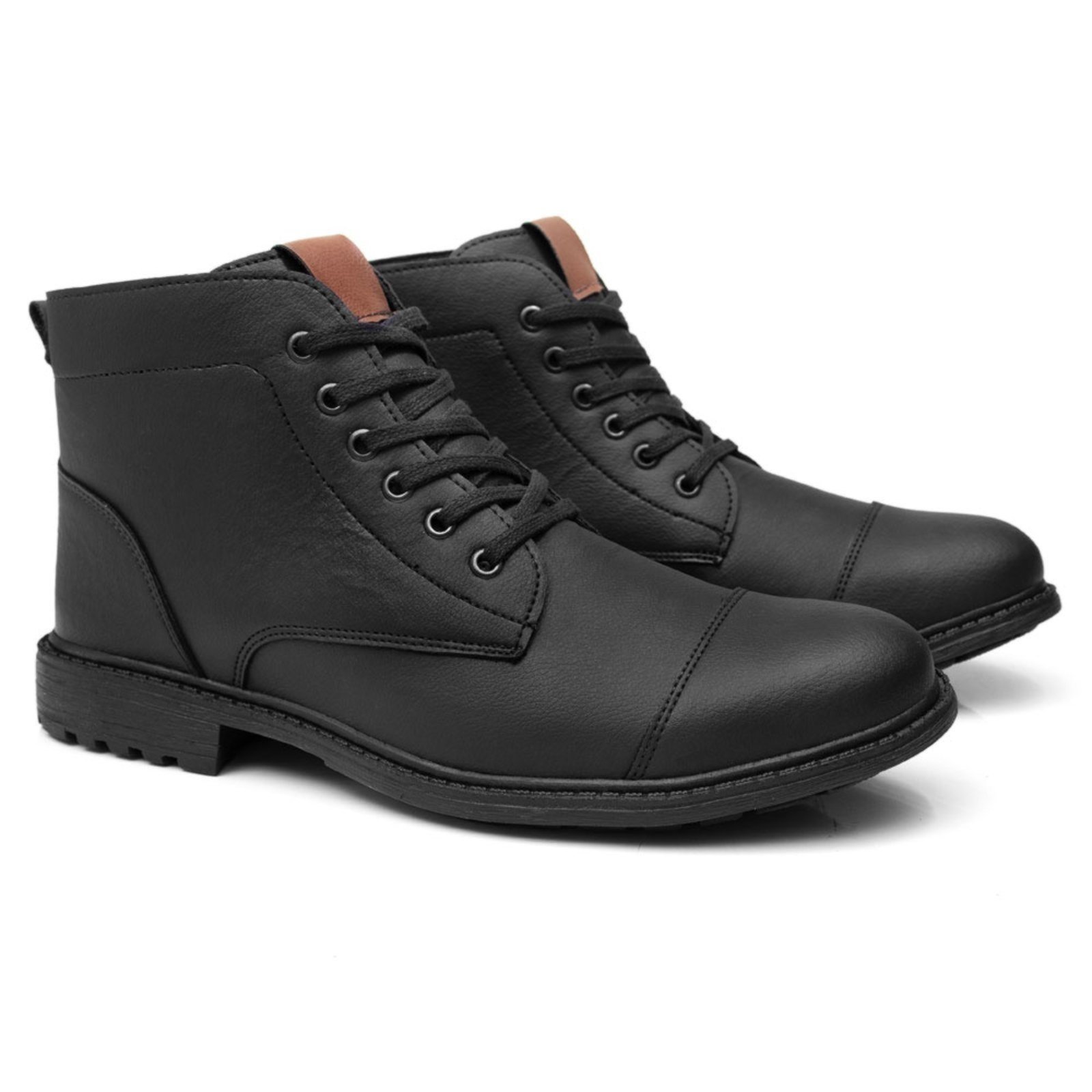Bota Coturno Nine4 Macio Em Couro Confortável Dia a Dia – Preto