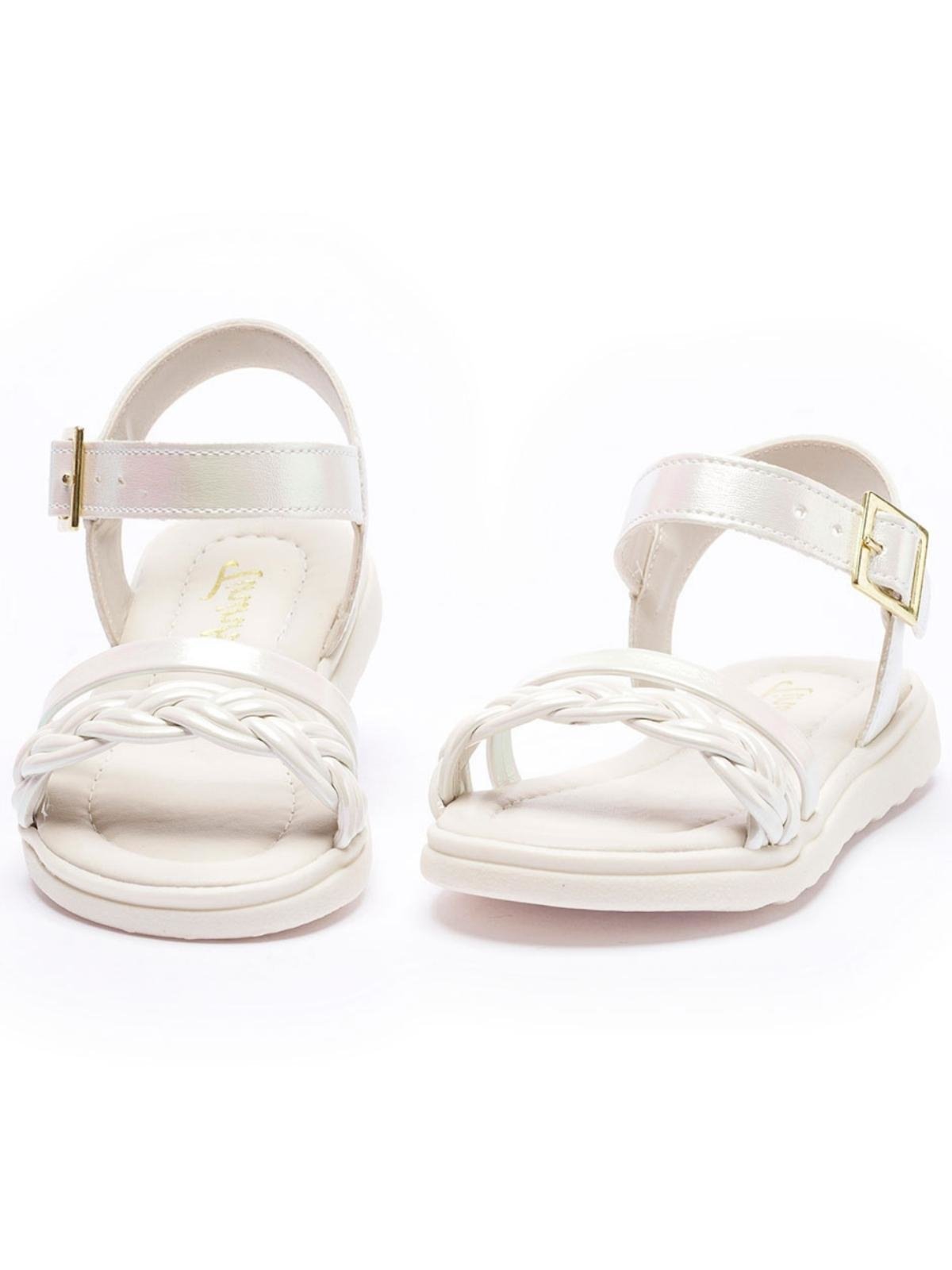 Vista 3 Infantil - Sandália Tininha Feminina Menina Trança Off White off-white white Tininha off-white white