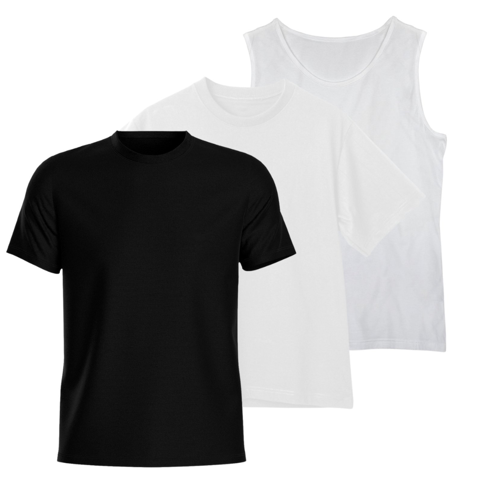 Kit Camiseta Basica + Camiseta Regata + Camiseta Oversized de Algodão Masculina Estilo Casual
