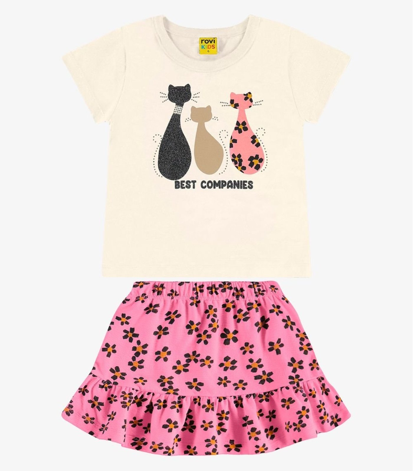 Infantil - Conjunto Blusa com Saia Rovi Bege