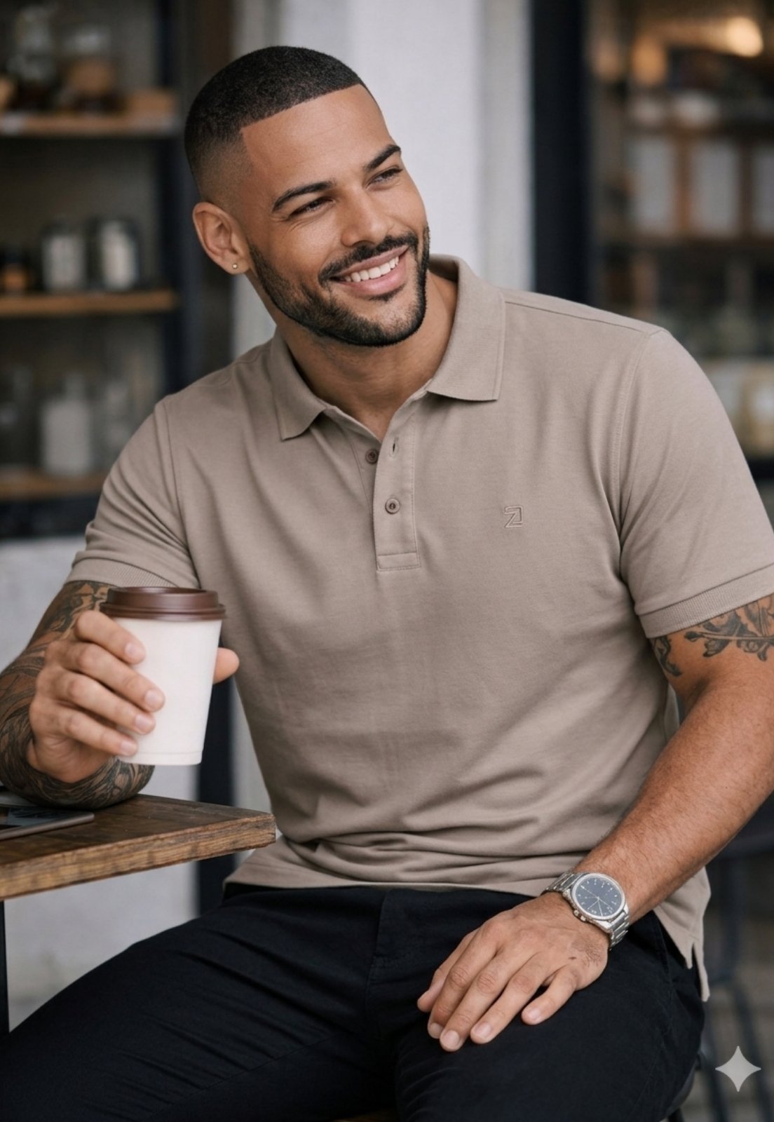 Camisa Polo Masculina Piquet Daze Modas Areia