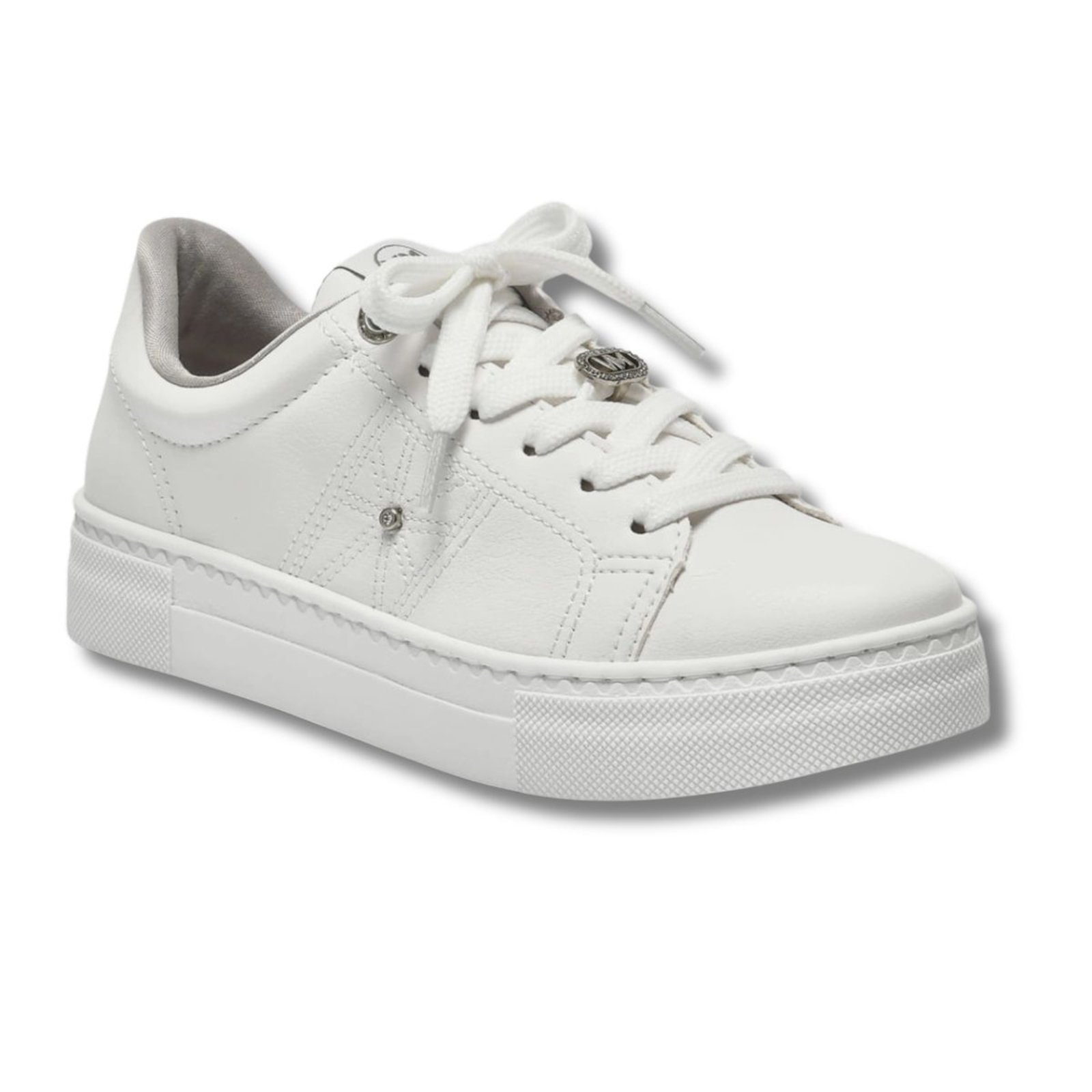 Tênis Feminino Via Marte Sapatênis Confortável Enfeite Moda Branco