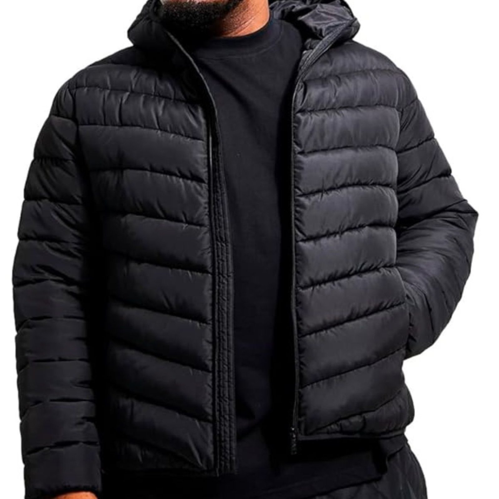 Jaqueta FMF Masculina Puffer Plus Size Oversize Moda Plus Size Preto