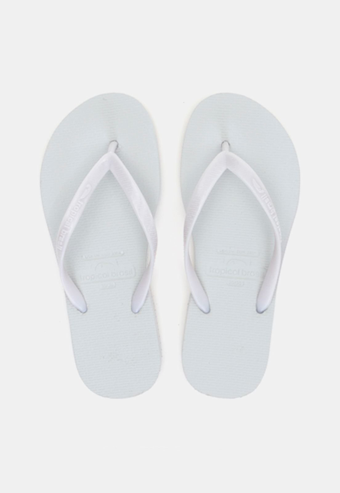 Chinelo Tropical Brasil Bi-Color Slim Branco