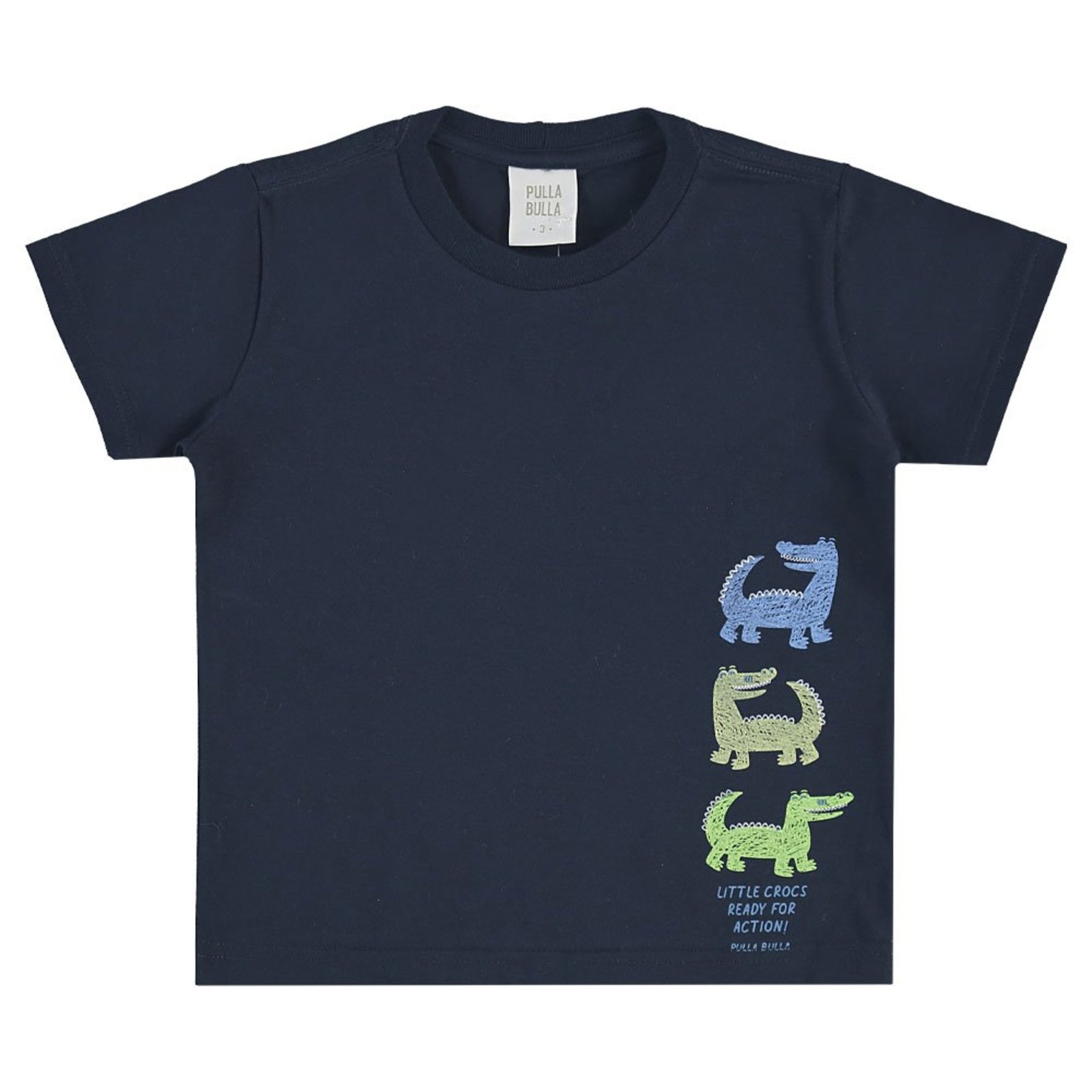 Infantil - Camiseta Marinho Primeiros Passos Pulla Bulla Menino - 53754-58