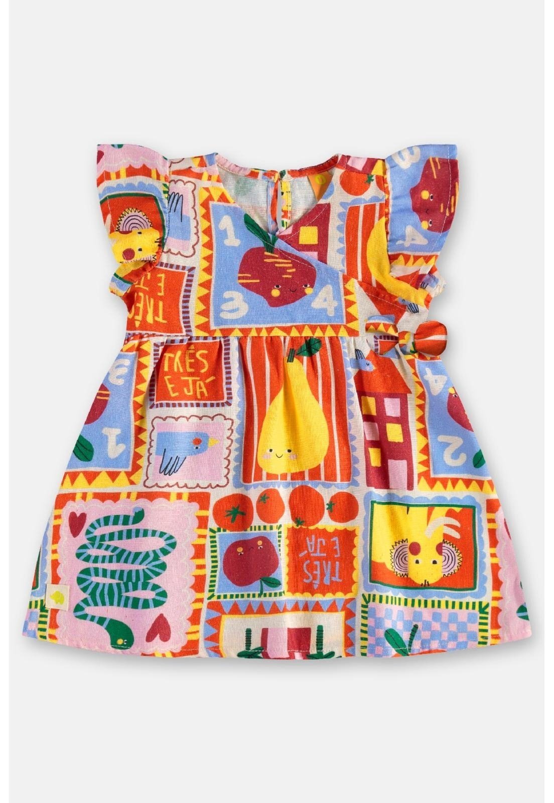 Vista 3 Infantil - Vestido para em Viscolinho Três e Já branco Três e Já branco
