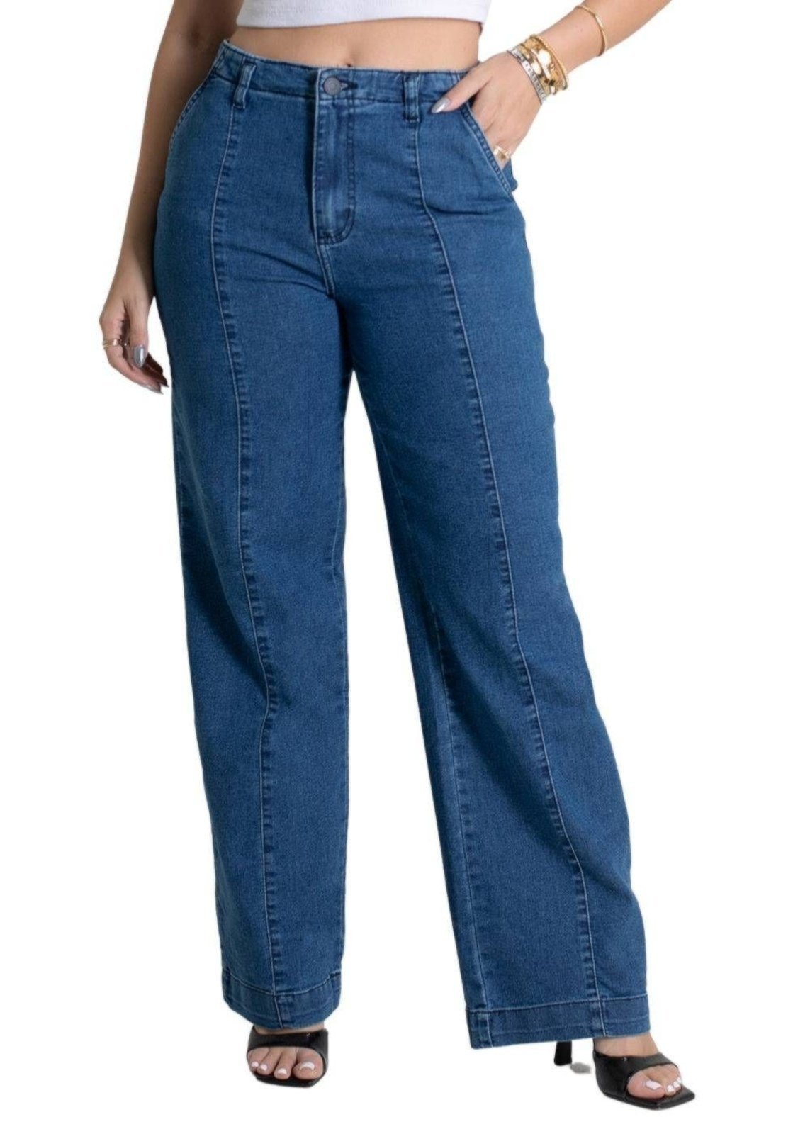 Calça Sawary Jeans Wide Leg – 279805 – Azul – Sawary
