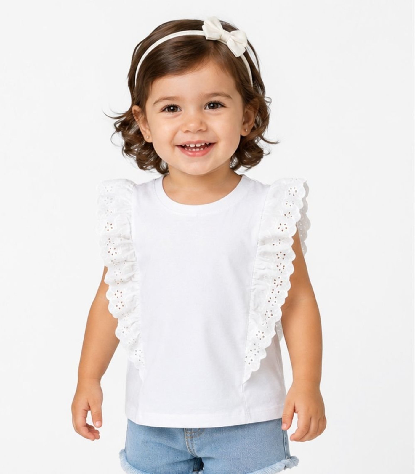 Infantil - Blusa Feminina com Laise Trick Nick Branco