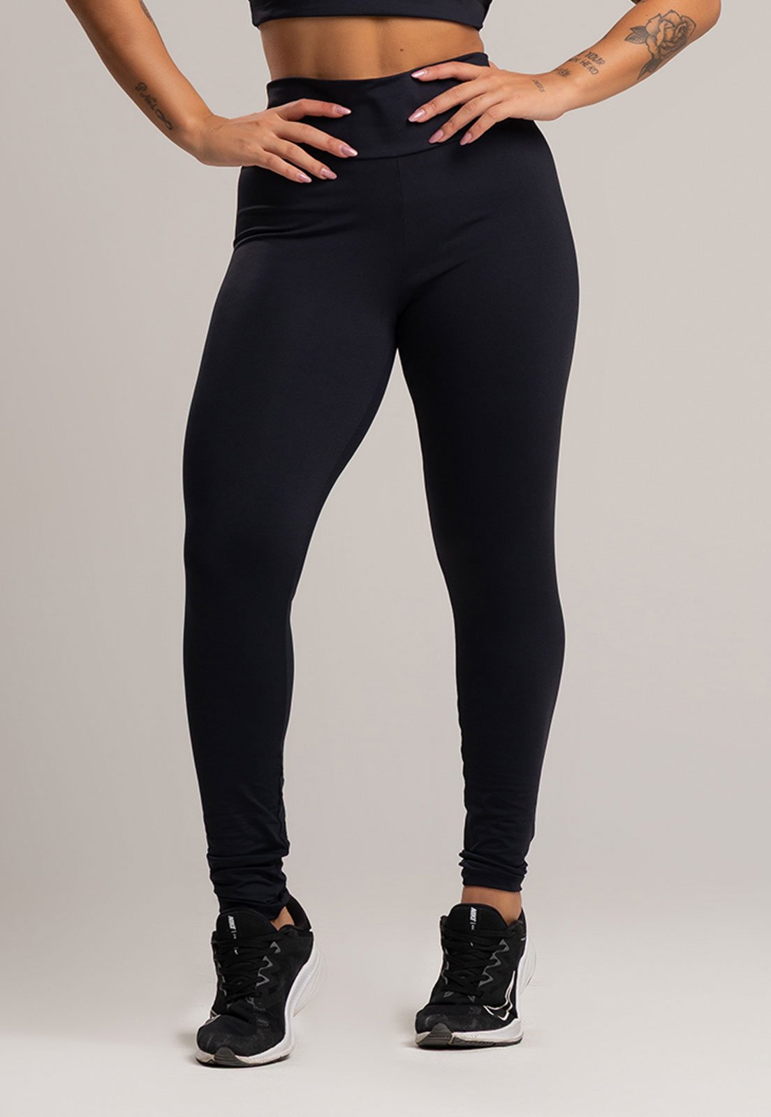 Calça MVB Modas Legging Cintura Alta Poliamida Preto
