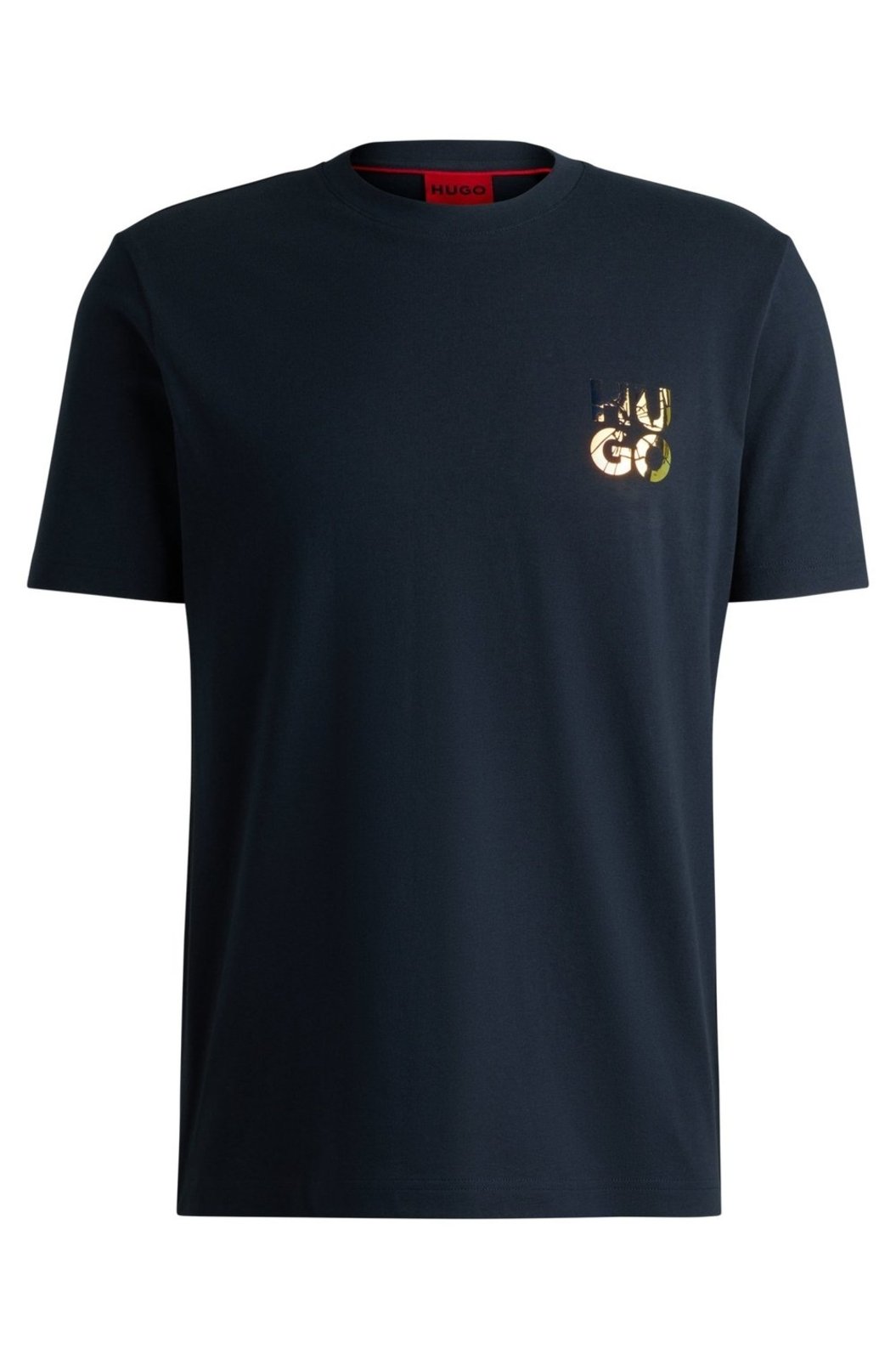 Camiseta De Algodão Com Logo Sobreposto Azul - P-S