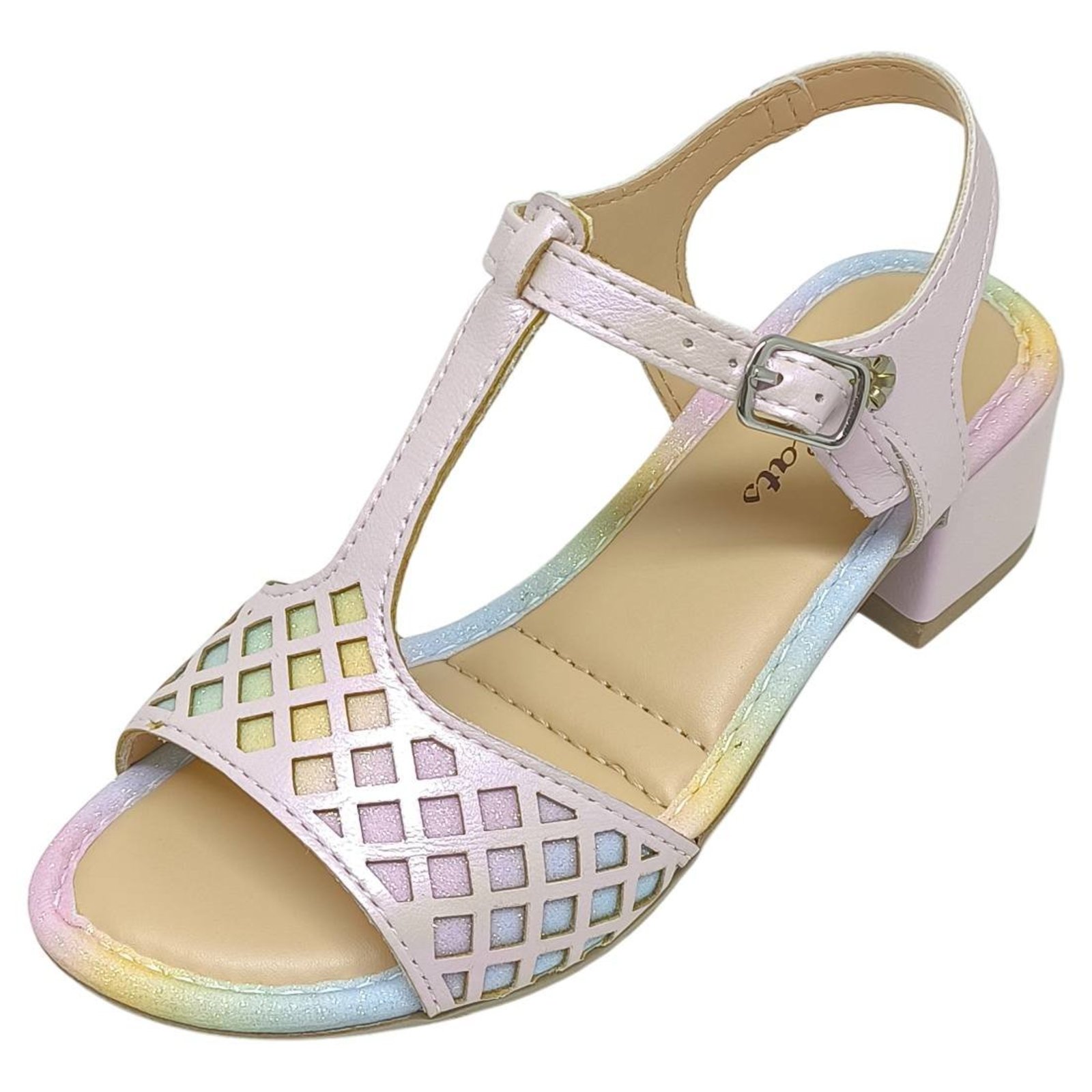 Infantil - Sandalia Menina Dia a Dia Moderno Salto Pink Cats