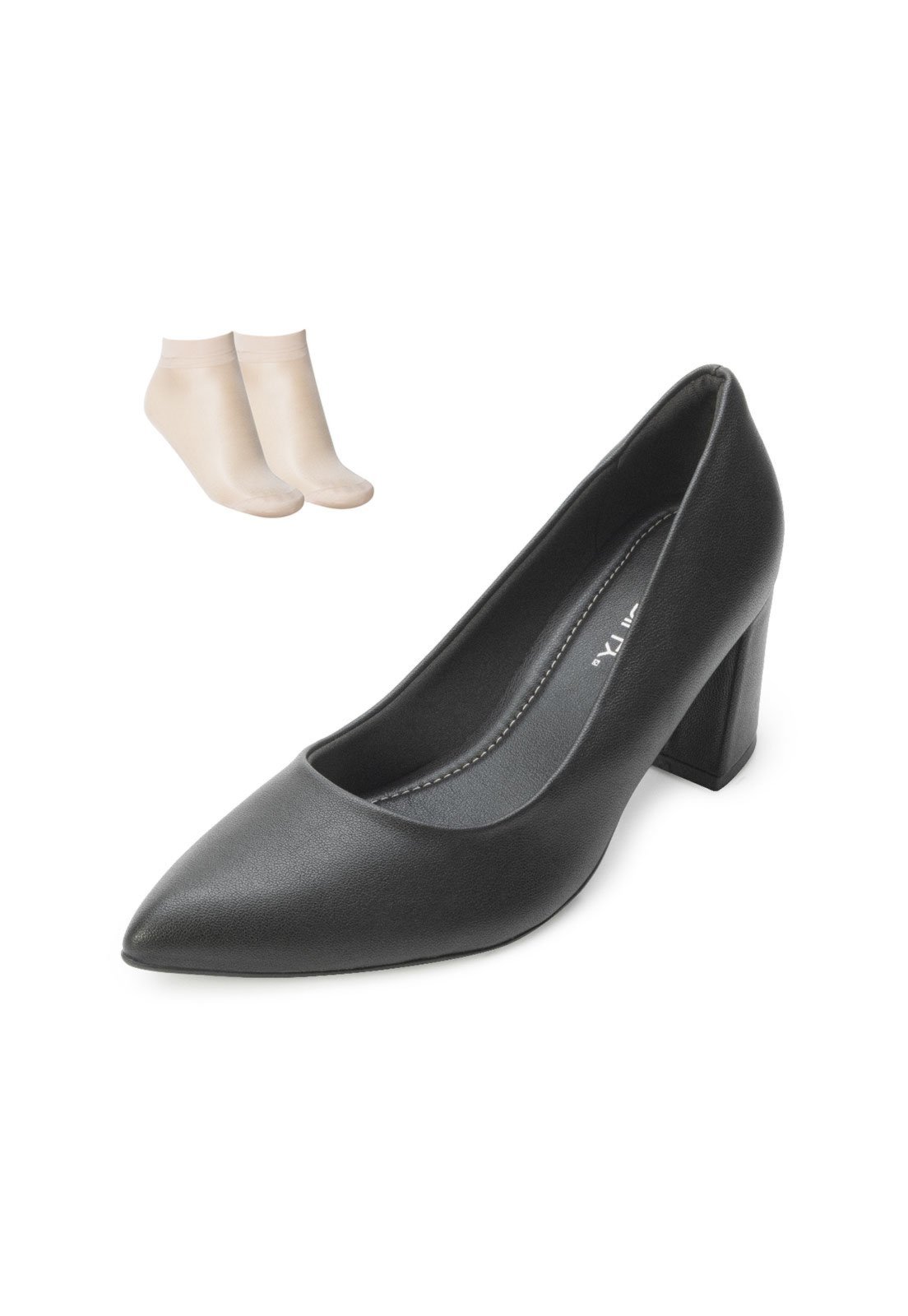 Scarpin Salto Piccadilly e Meia PD23-745135 Preto