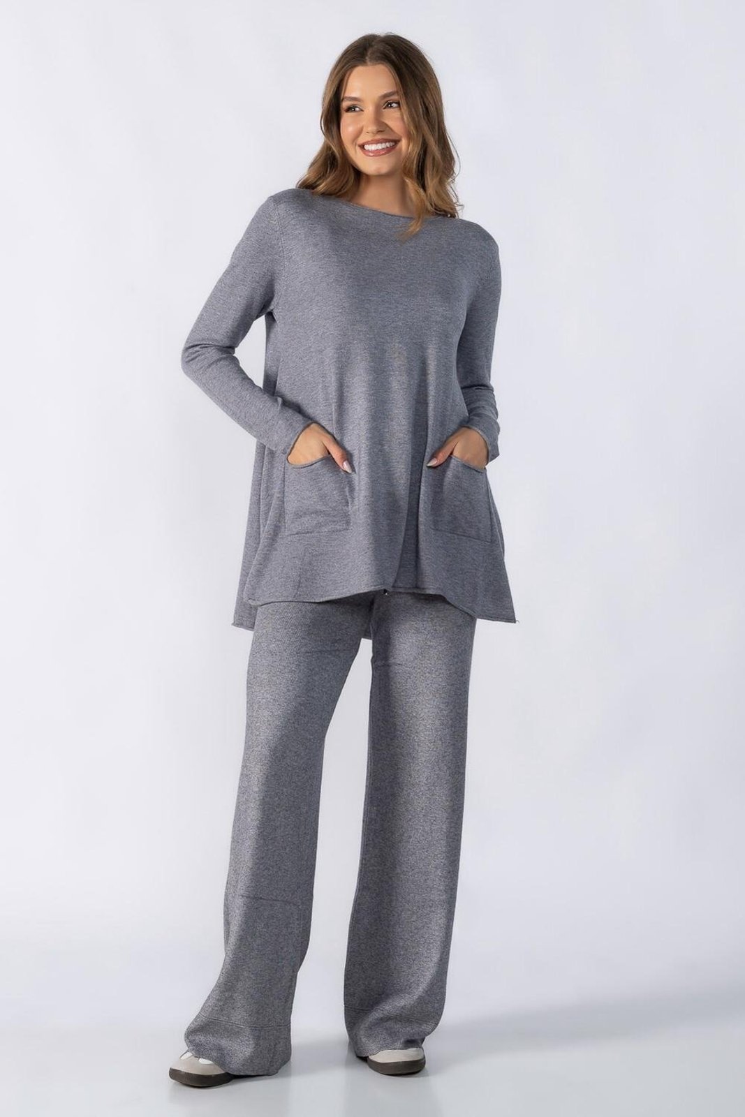 Blusa ampla leve Cinza