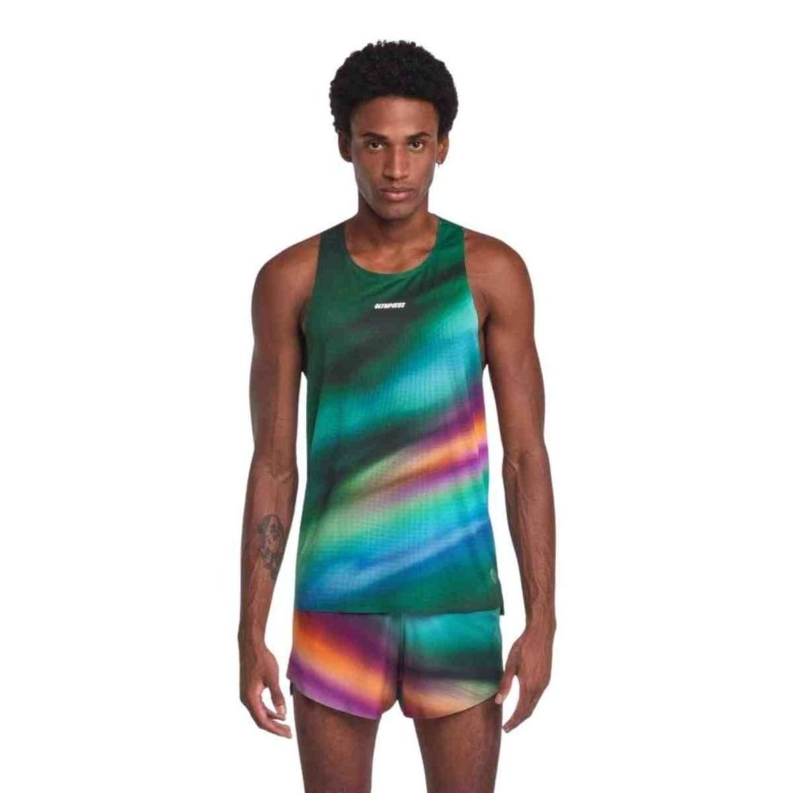 Camiseta Masculina Regata Olympikus Corre Foco Verde