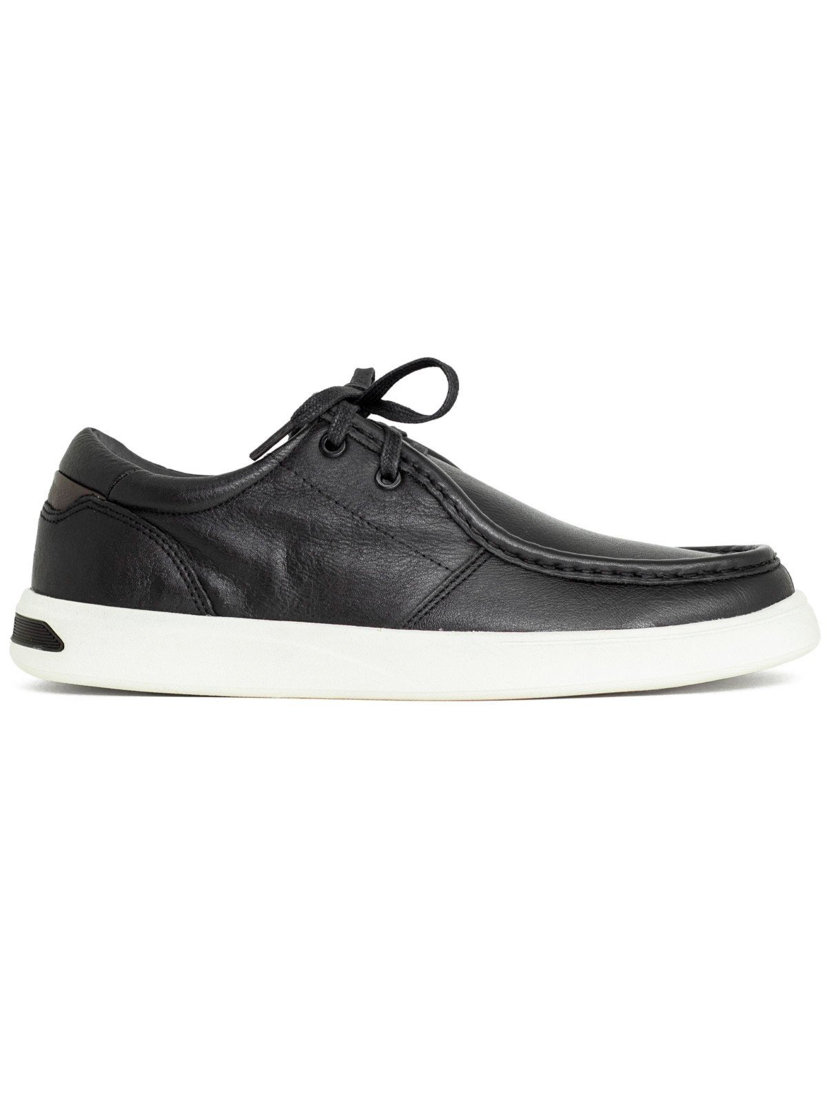Tênis Masculino Ferracini 24h Buzios Casual Couro Cadarço Dockside Preto