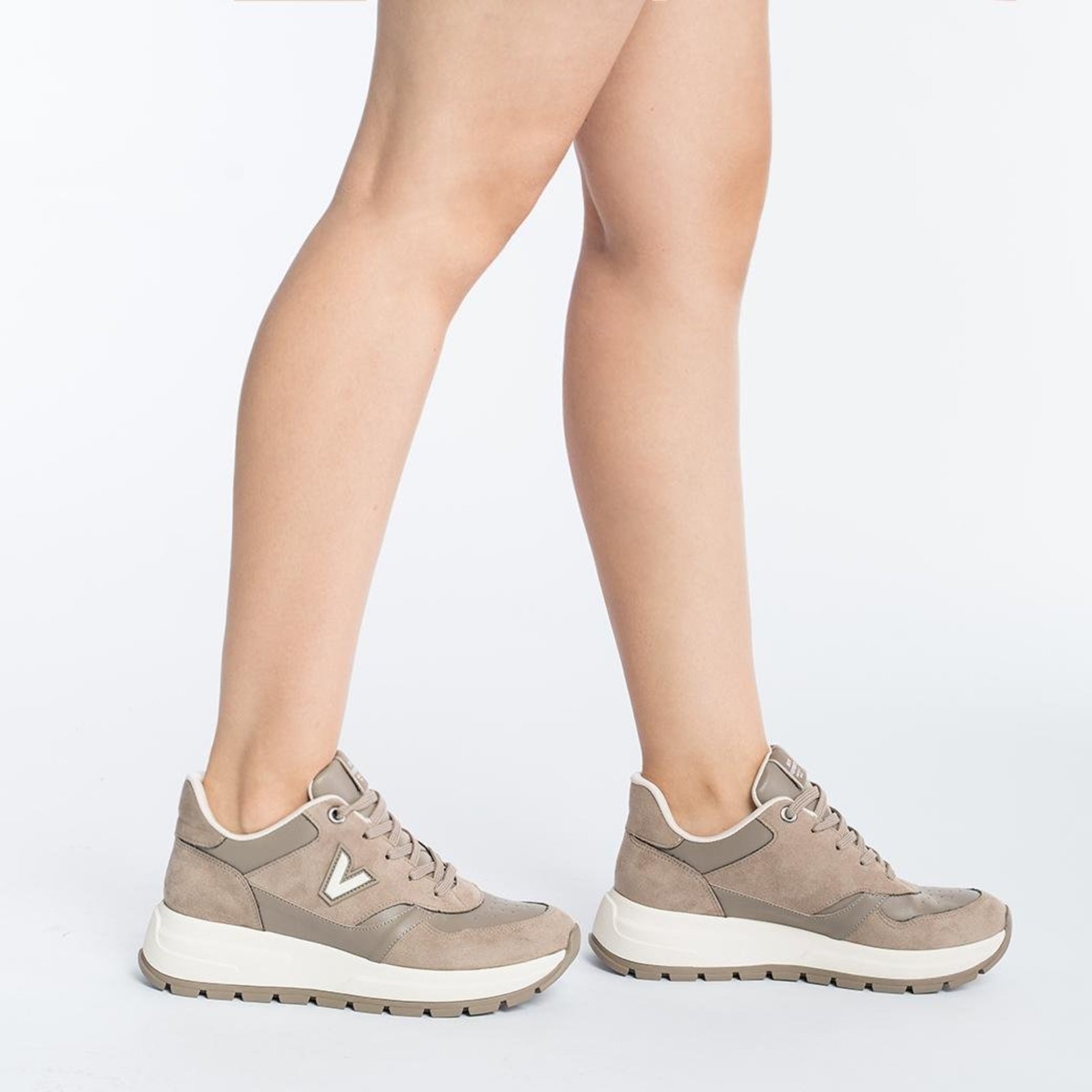 Tênis Casual Via Marte Retrô Robusto Feminina Bege