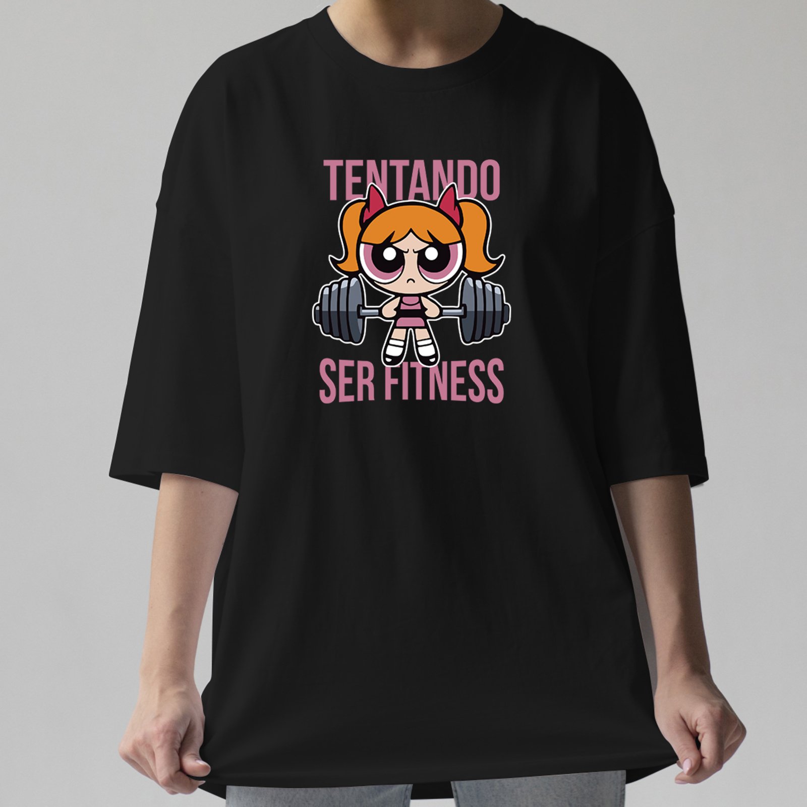 Camiseta Oversized Florzinha TSF Academia Preto