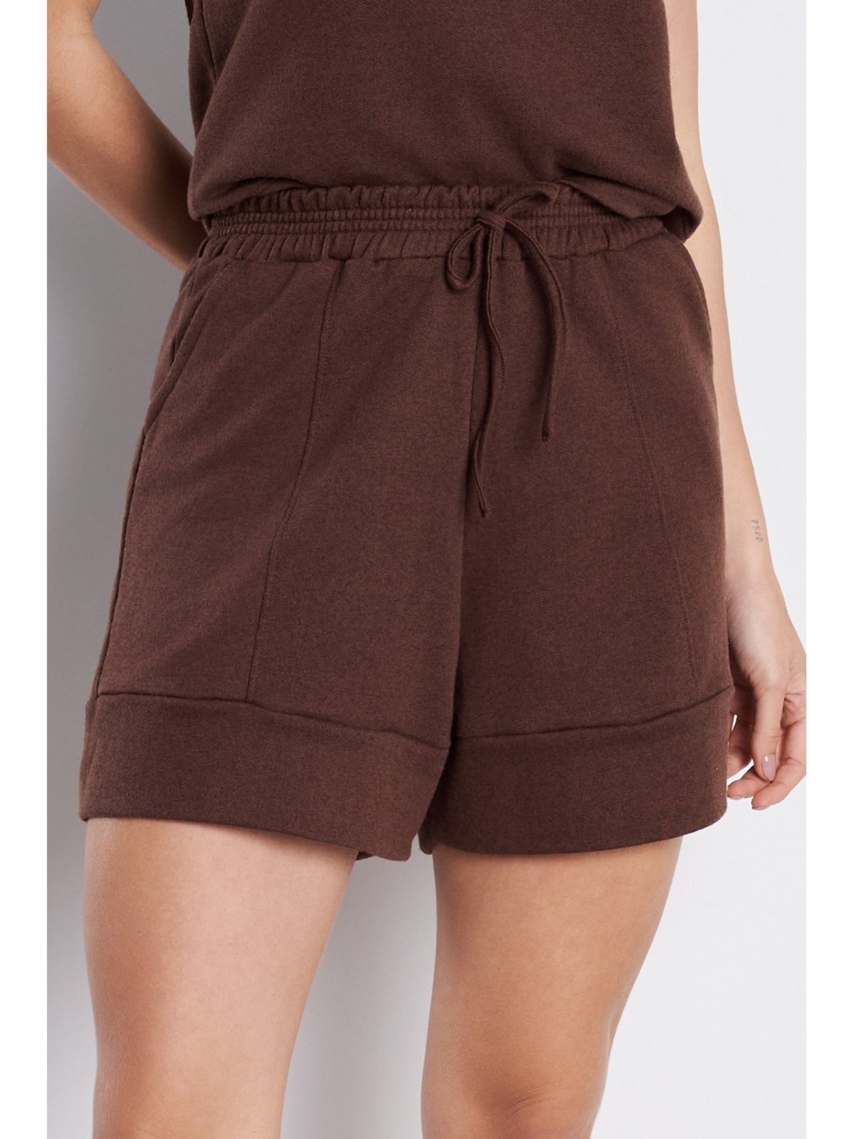 Short Feminino MeuJeans Serena Moletinho Marrom