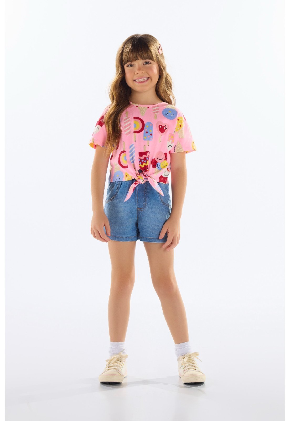 Infantil - Blusa Feminino em Cotton Quimby Rosa