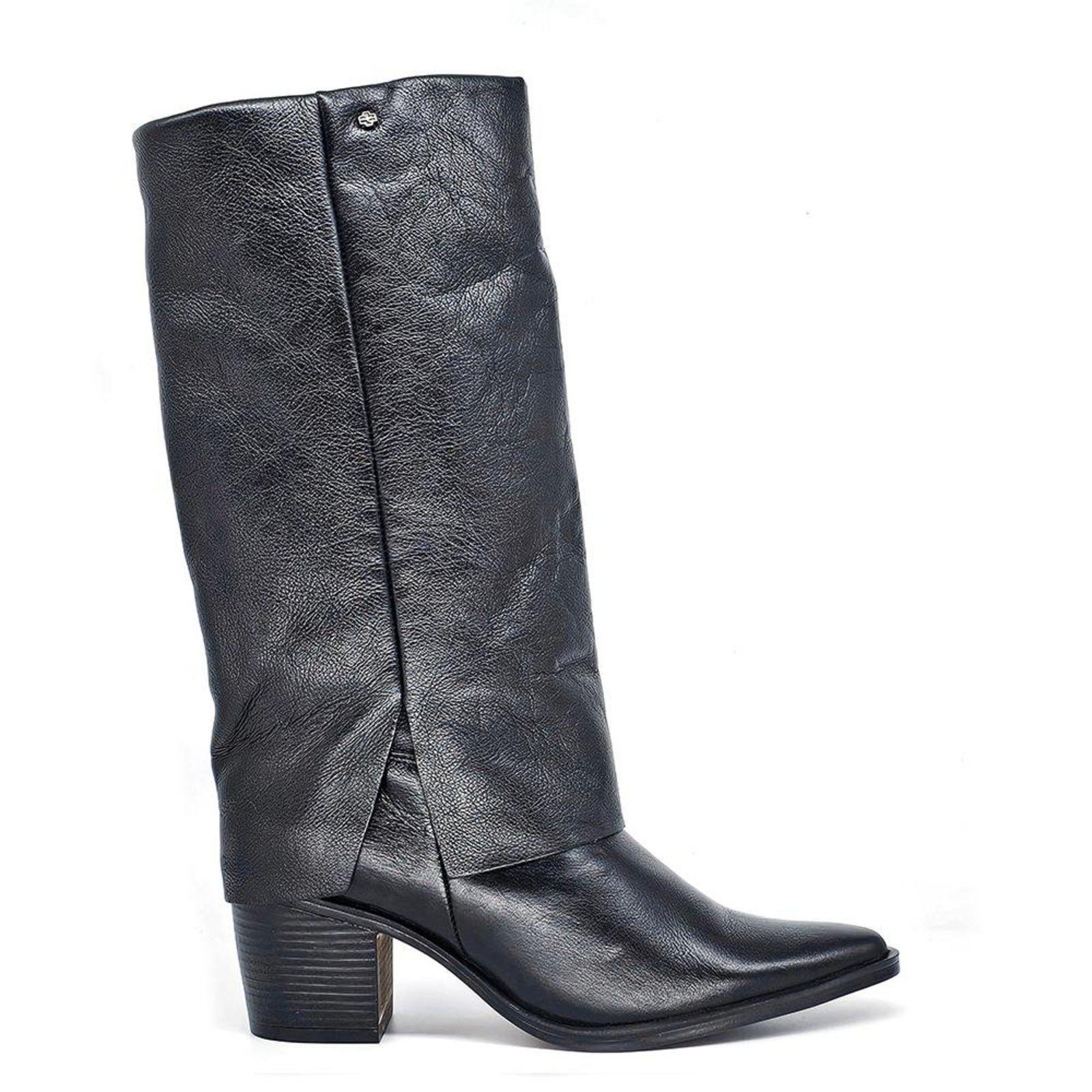 Bota Feminina LOR015 Couro Preto Incolor