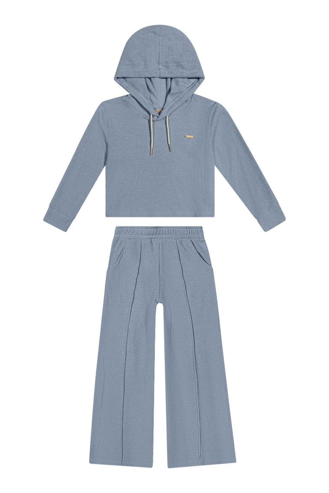 Infantil - Conjunto Menina Malha Tricô Colorittá Azul