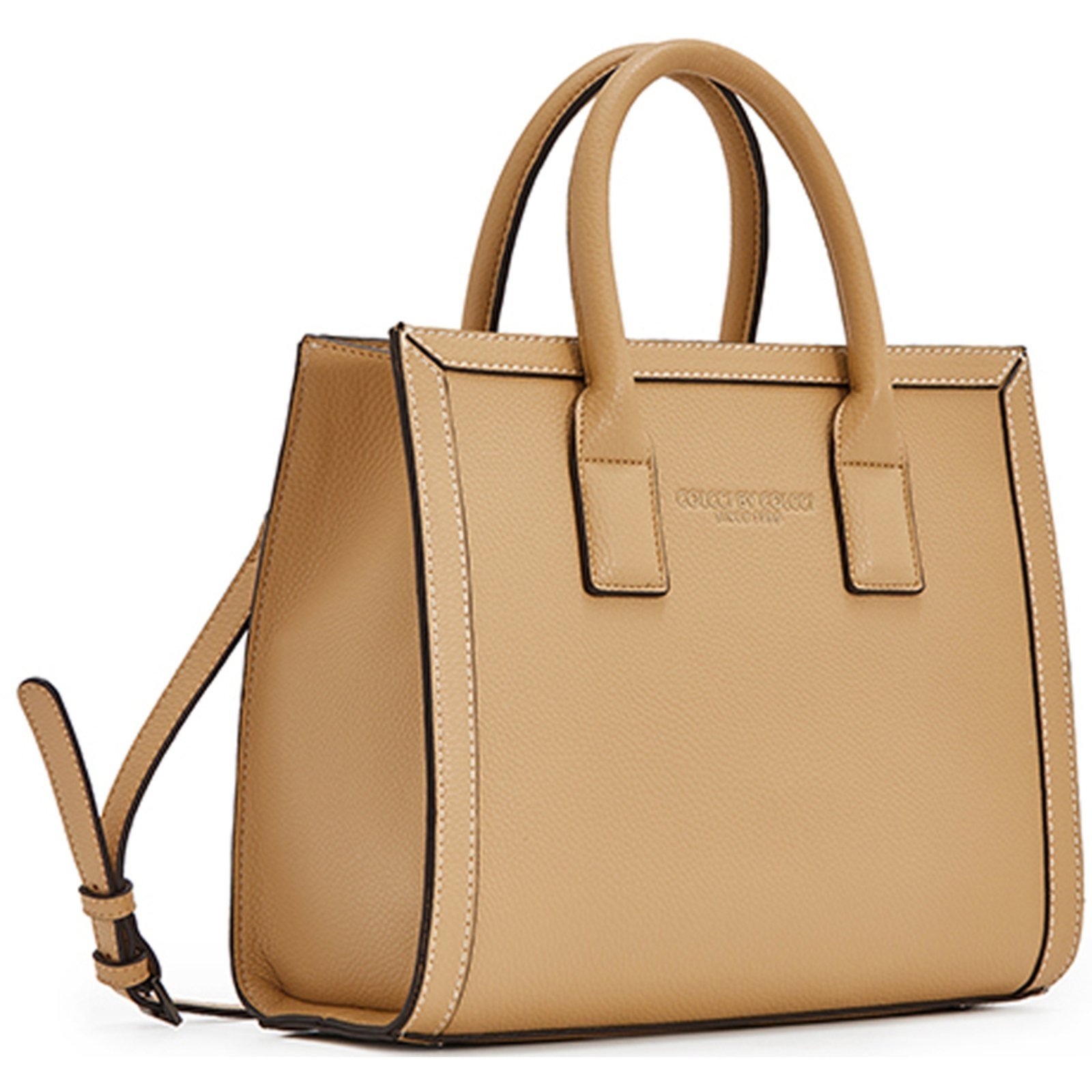 Vista 3 Bolsa Tote Colcci Pesponto VE24 Feminino bege Colcci bege