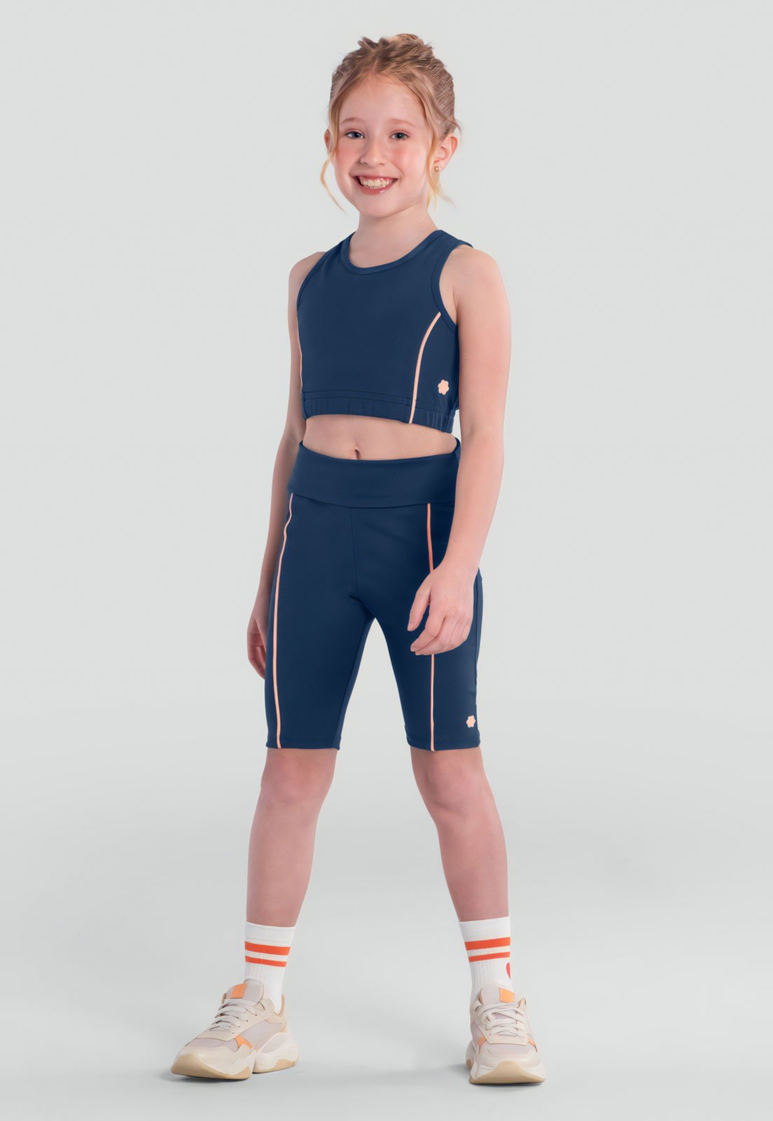 Infantil - Bermuda Ciclista Brandili Viés Azul-Marinho