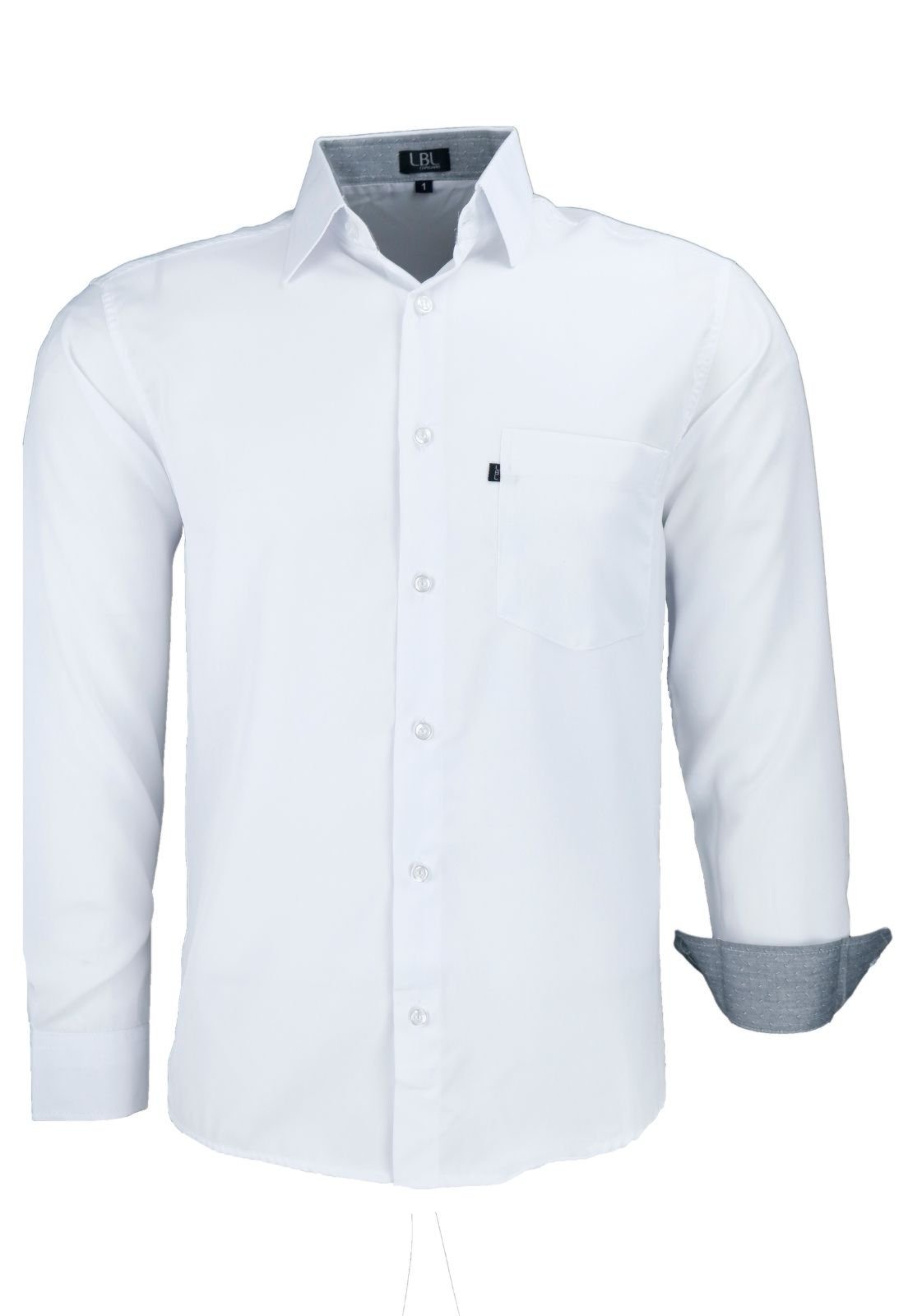 Camisa Manga Longa Lbl Classica Poliester Branco 1672