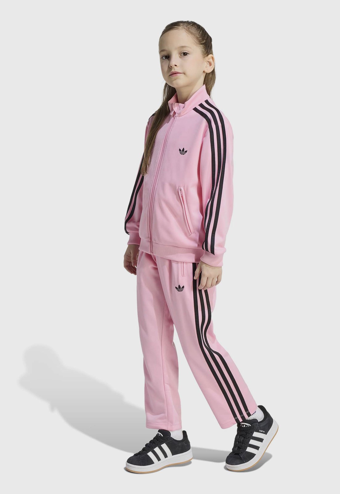 Infantil - Conjunto Longo adidas Originals Jaqueta e Calça Rosa