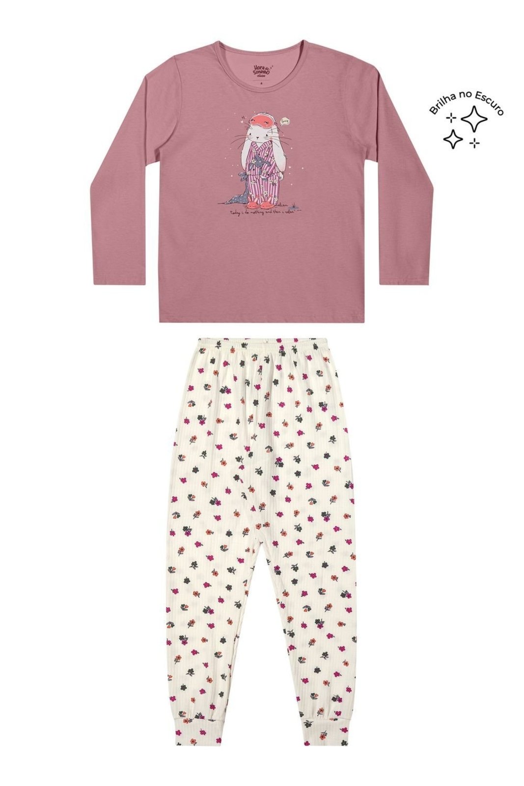 Pijama Longo Menina Coelhinho Elian Rosa