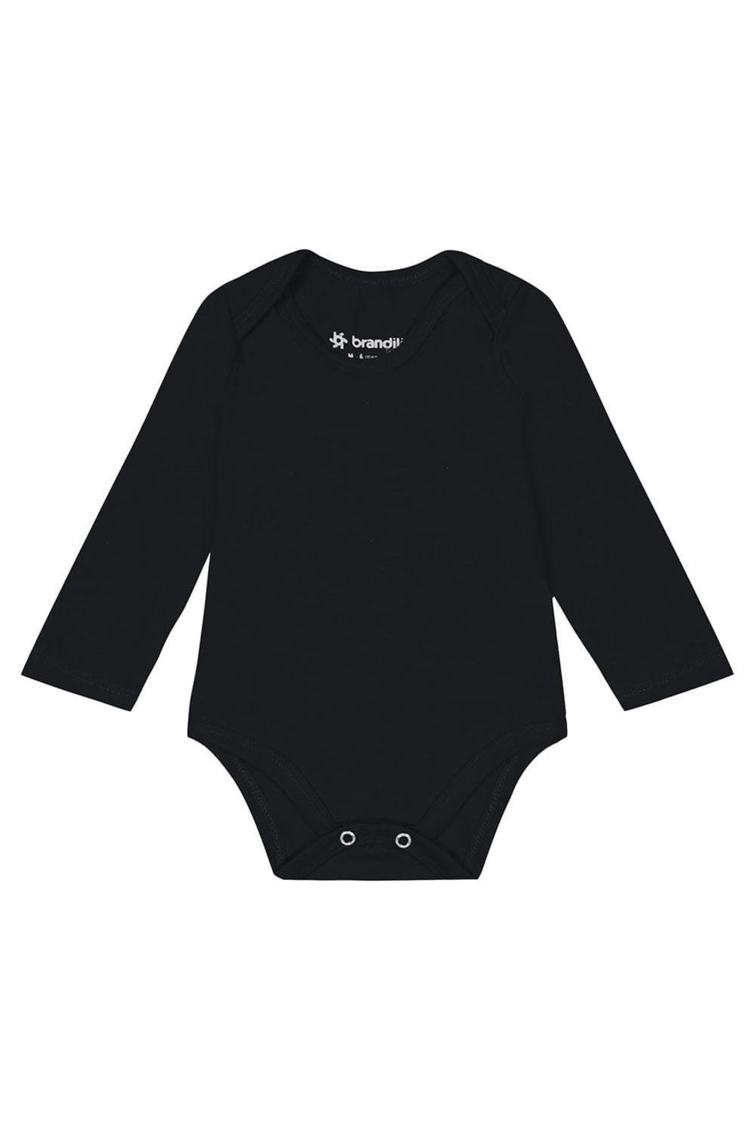 Infantil - Body unissex manga longa em cotton Brandili Preto
