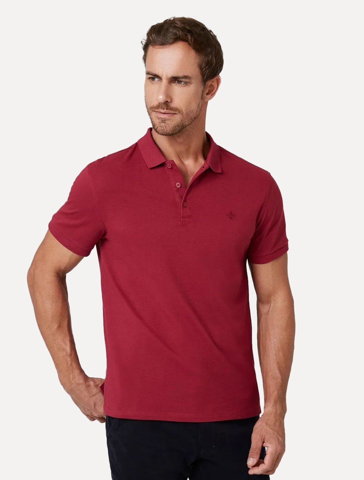 Polo Dudalina Piquet Essentials Cotton Basica Modal Bordô