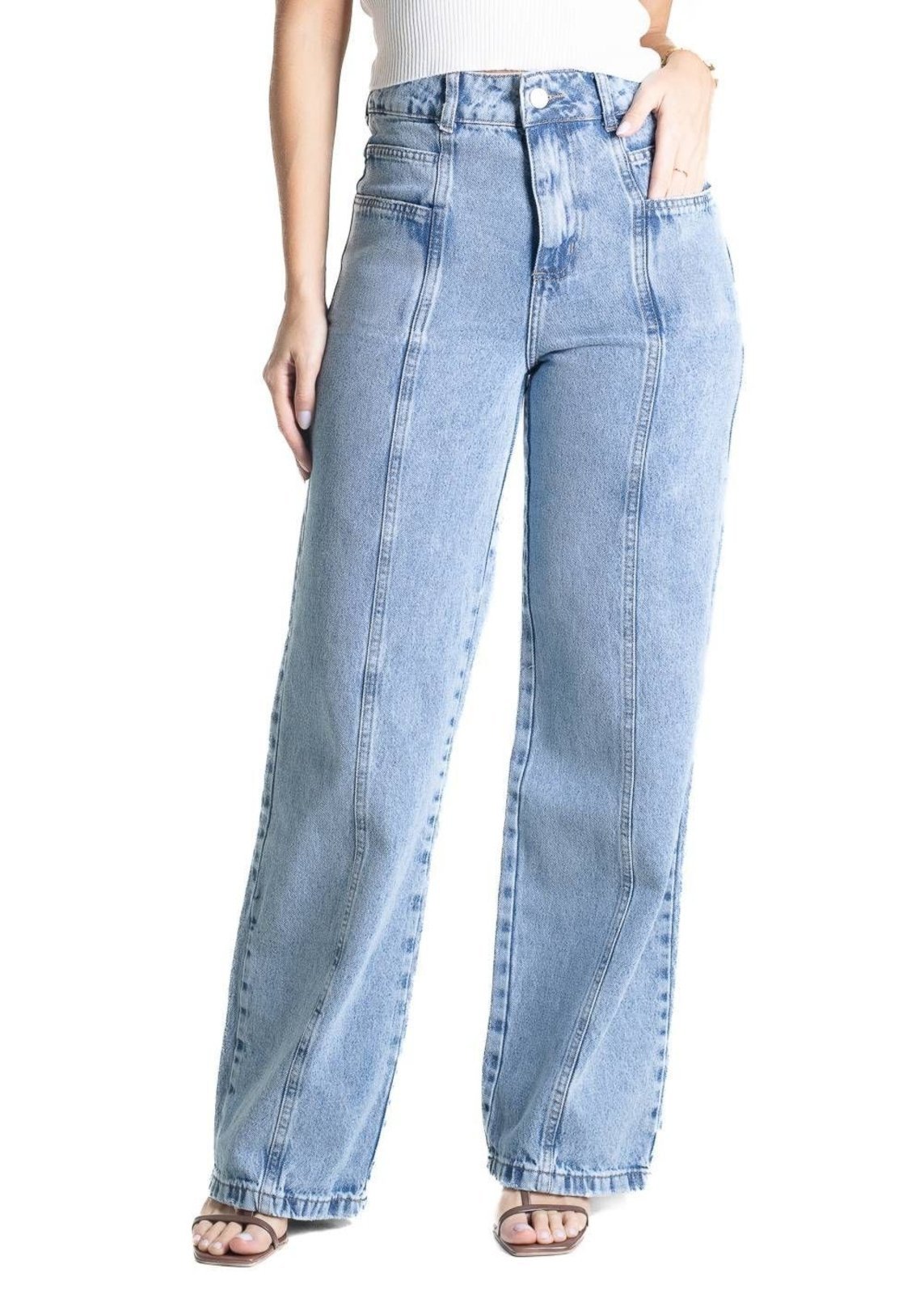 Calça Jeans Sawary Wide Leg – 281276 – Azul – Sawary