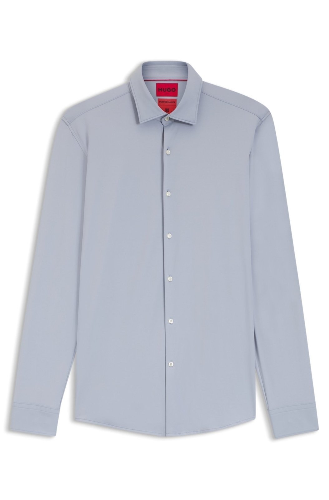Camisa De Ajuste Slim Em Jersey Elástico De Alto Desempenho