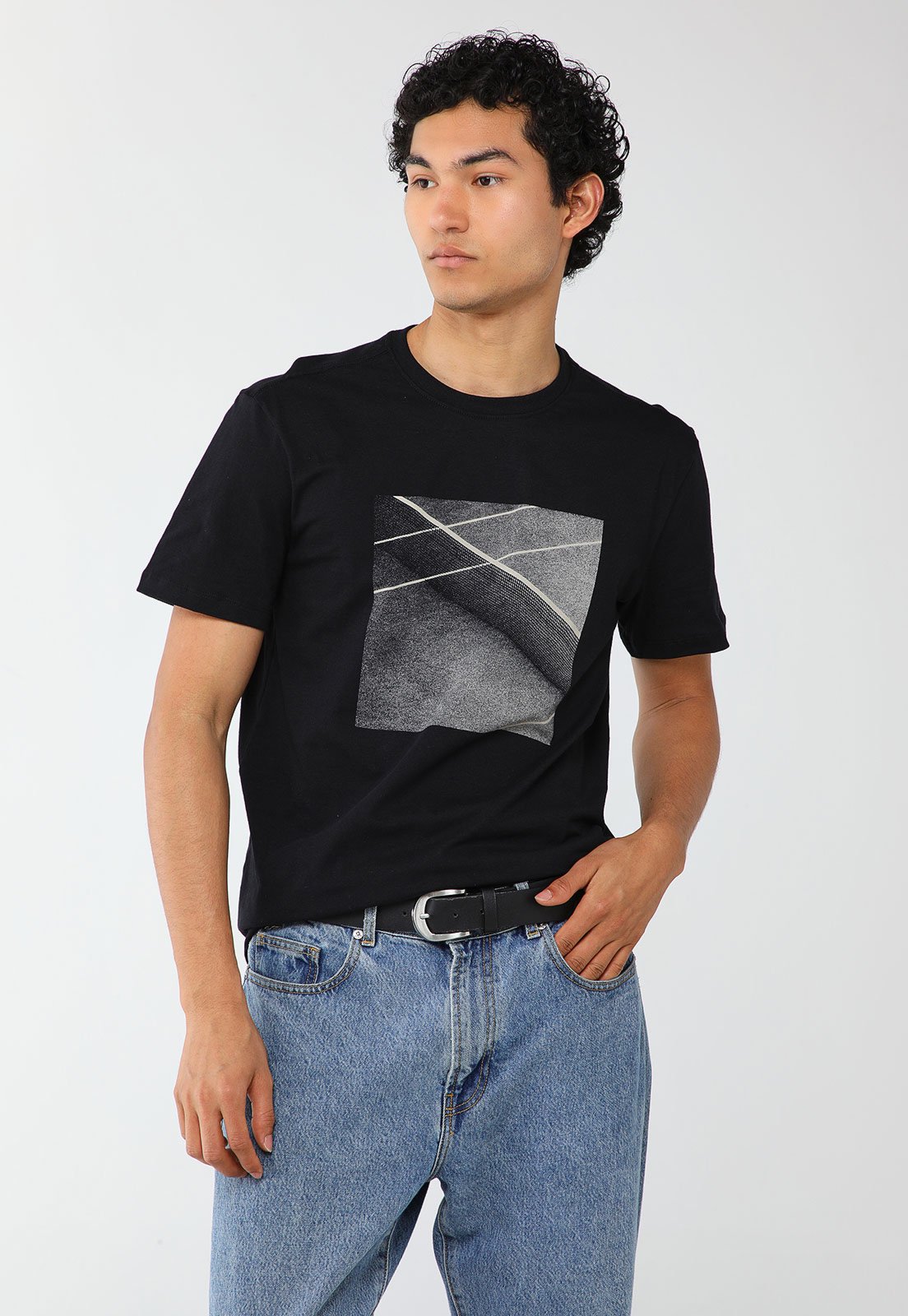 Camiseta Masculina Calvin Klein Jeans Tennis Court Preta