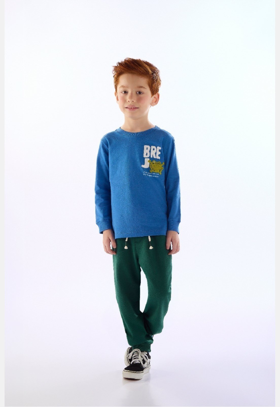 Infantil - Conjunto Brejo Camiseta Calça Três e Já Azul