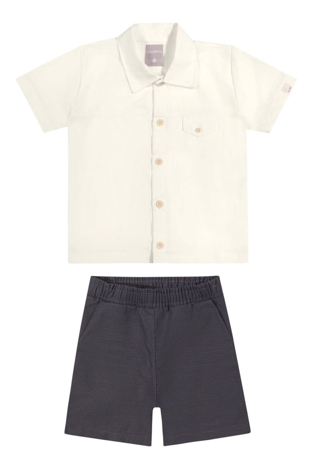 Infantil - Conjunto Menino Lapela Colorittá Bege