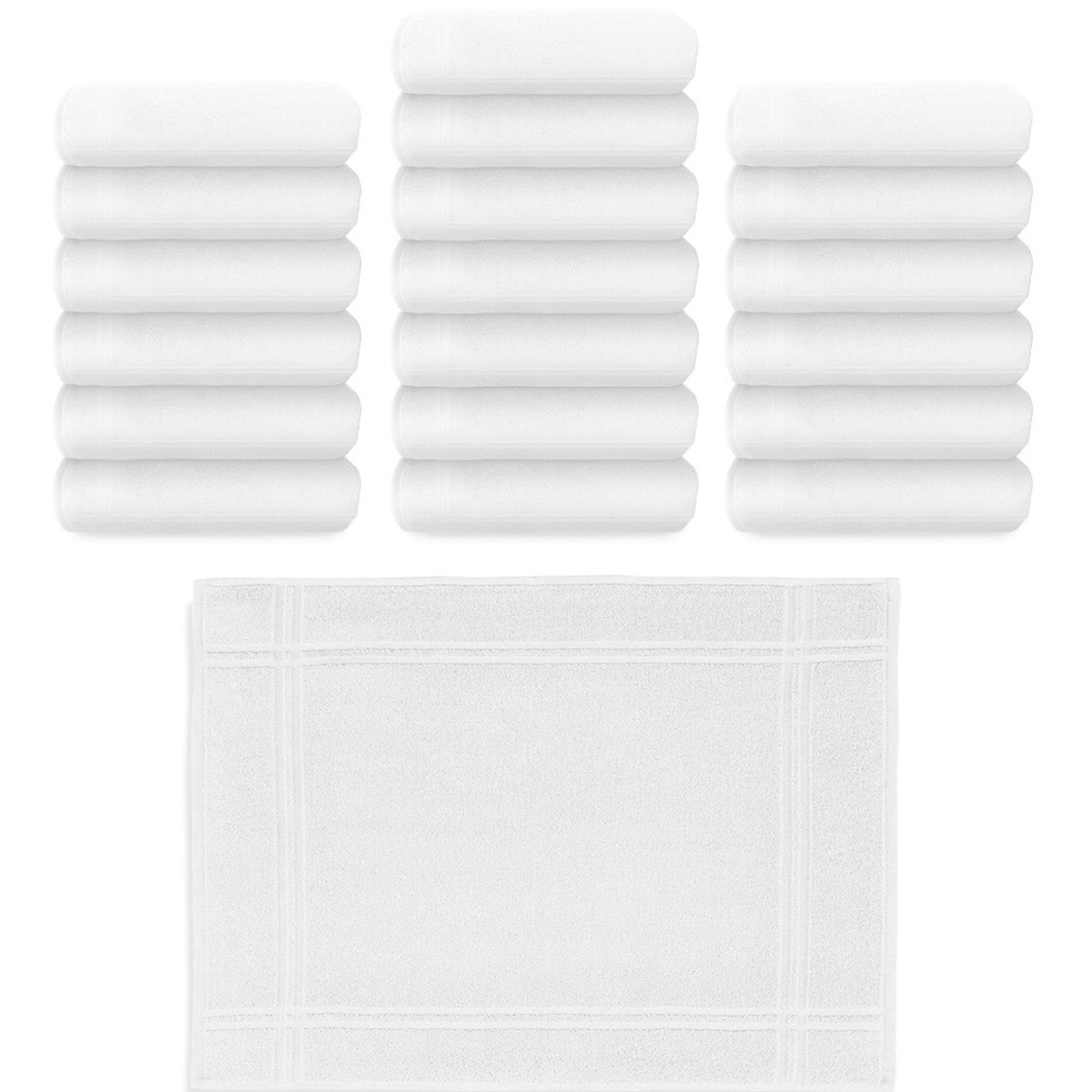 Vista 2 Kit 20 Toalhas de Piso Tapete para Banheiro Hospitalar Hotel Salão Karsten branco Karsten branco