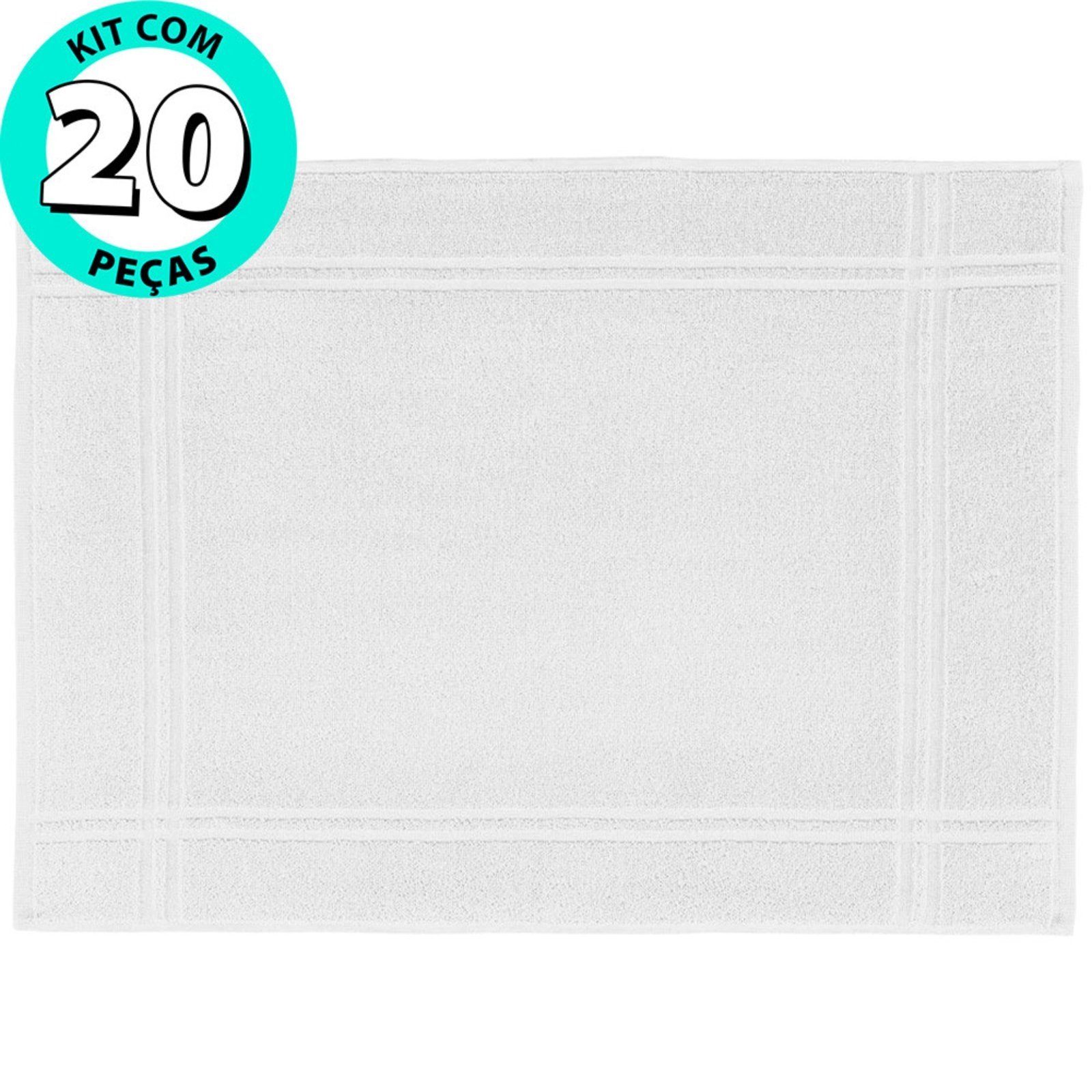Vista 3 Kit 20 Toalhas de Piso Tapete para Banheiro Hospitalar Hotel Salão Karsten branco Karsten branco