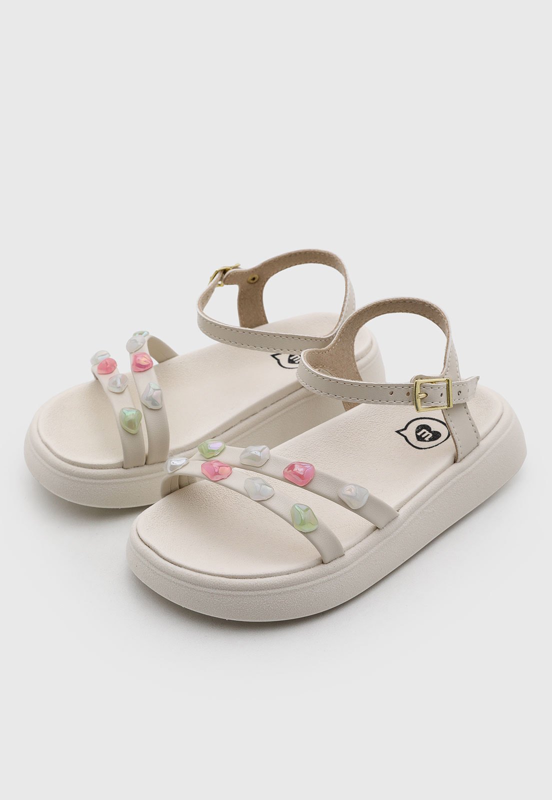 Infantil - Sandália Molekinha Pedrarias Off-White
