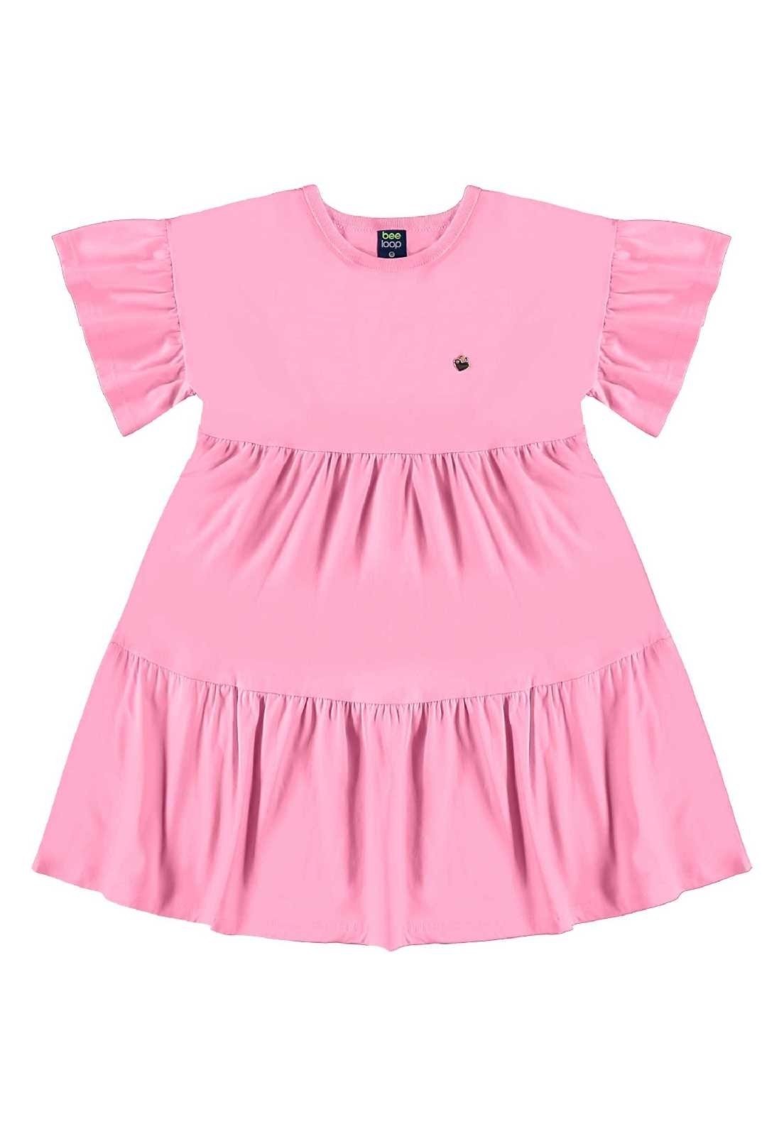 Vista 2 Infantil - Vestido em Meia Malha Bee Loop Bee Loop rosa