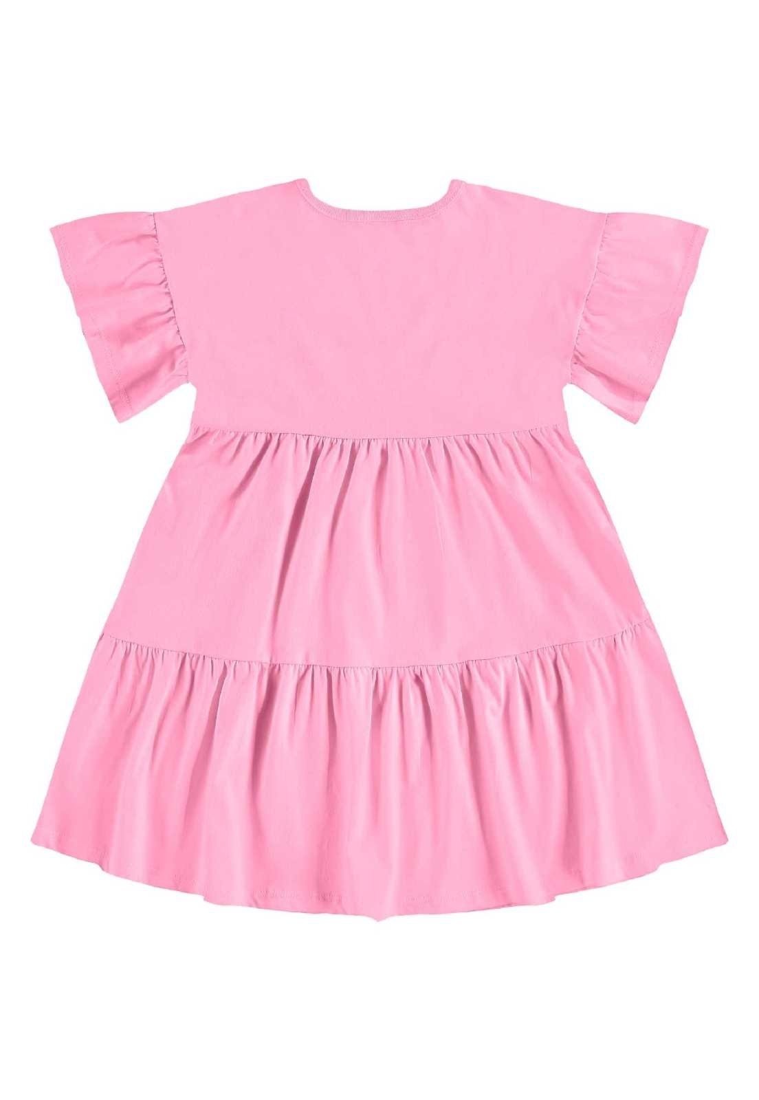 Vista 3 Infantil - Vestido em Meia Malha Bee Loop Bee Loop rosa