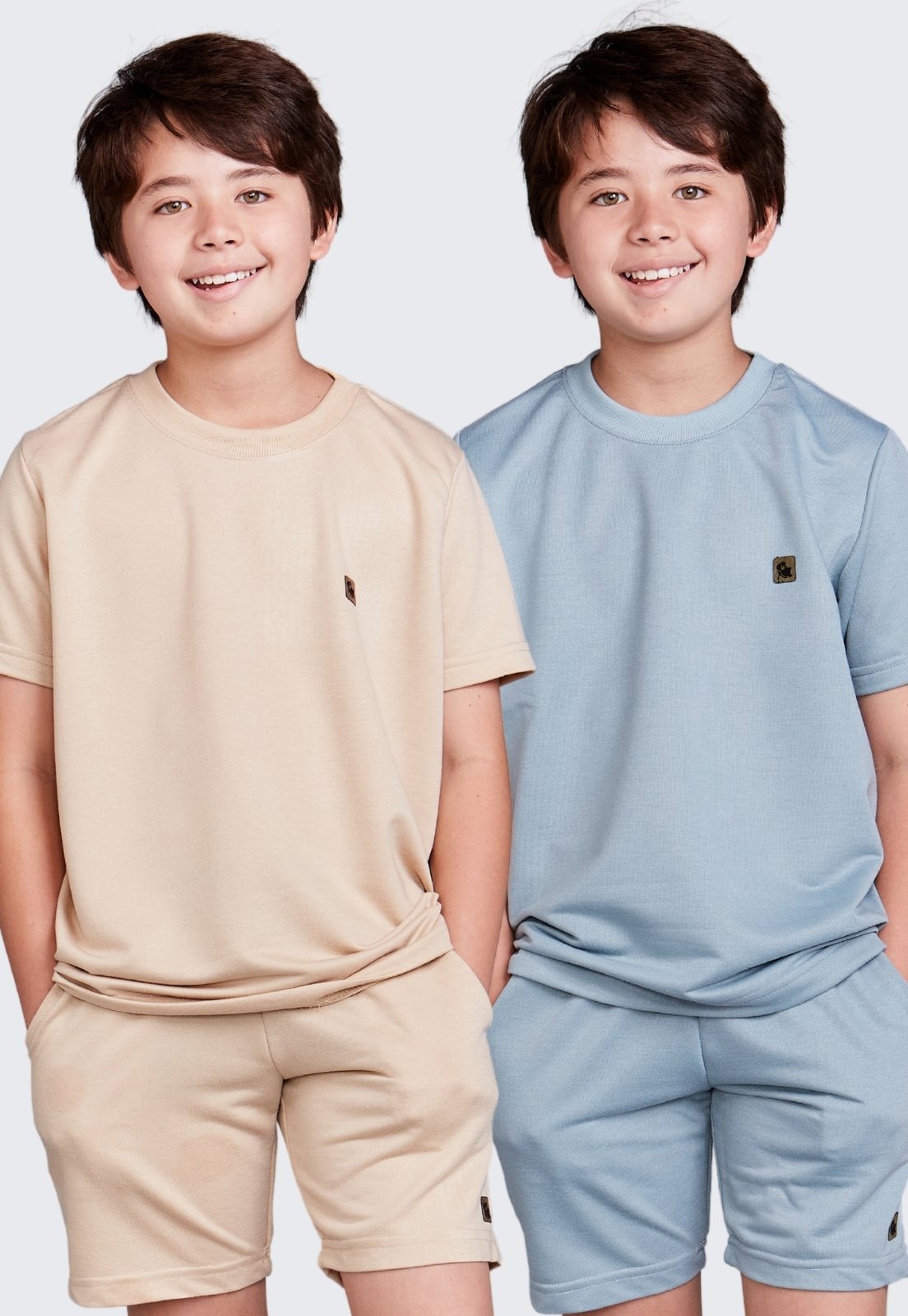 Infantil – Kit 2 Conjunto Moletinho Daze Modas Bege e Azul