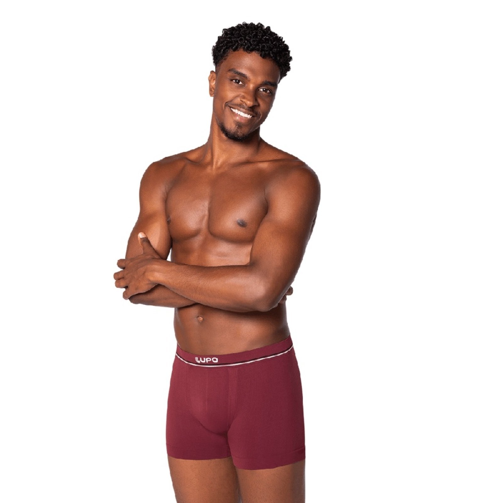 Vista 2 Cueca Lupo Boxer Microfibra Cós Liso - 0 preto Lupo preto