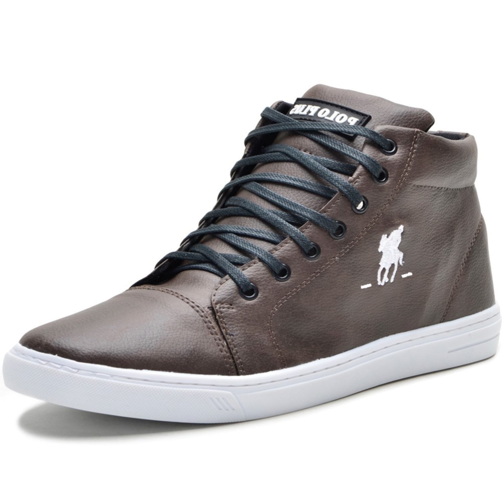 Tenis Botinha Cano Alto Polo Plus Marrom