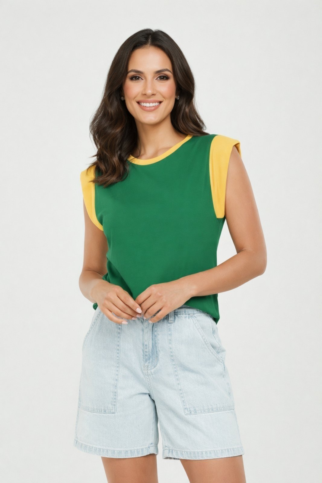 Vista 2 T-Shirt Ombreira D Bell Outlet Fashion Bicolor verde D BELL OUTLET FASHION verde