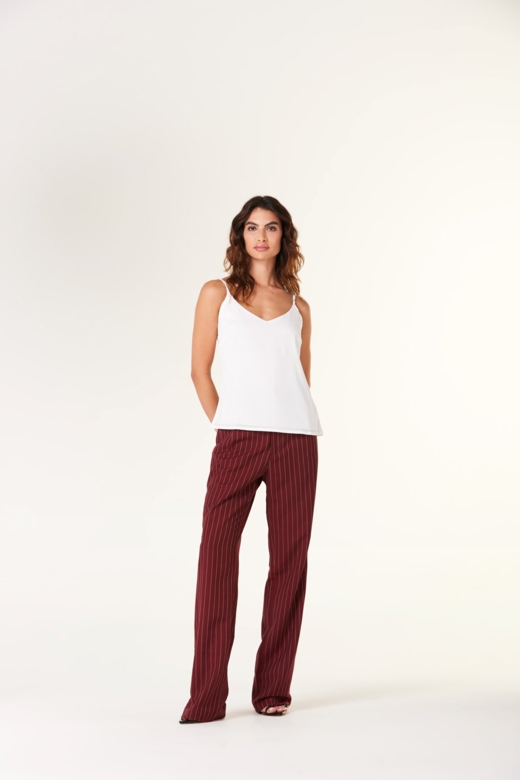 Vista 3 Blusa Traymon Com Alças Finas Off White off-white white Traymon off-white white