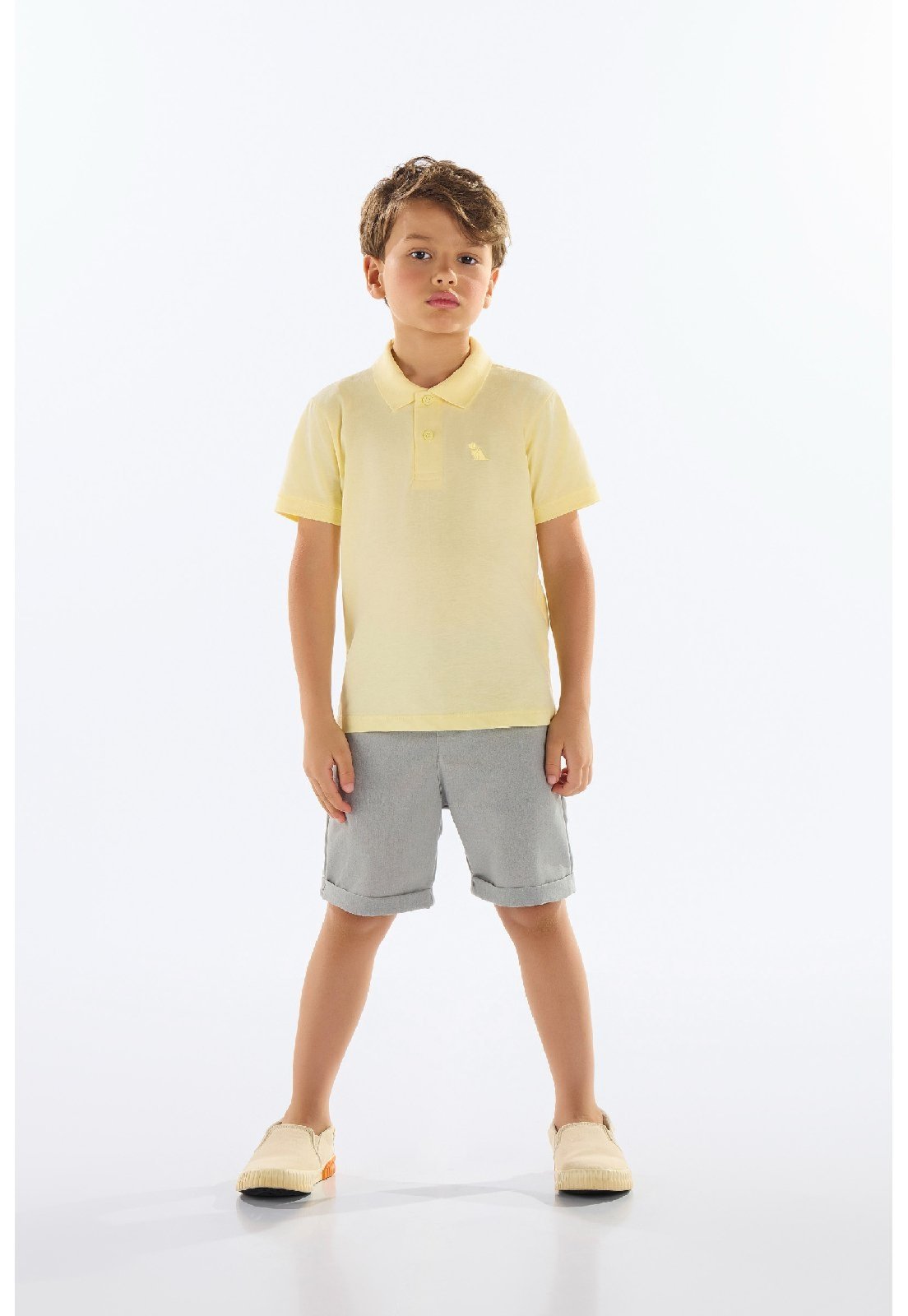 Infantil - Camisa Polo para Menino em Algodão Quimby Marrom