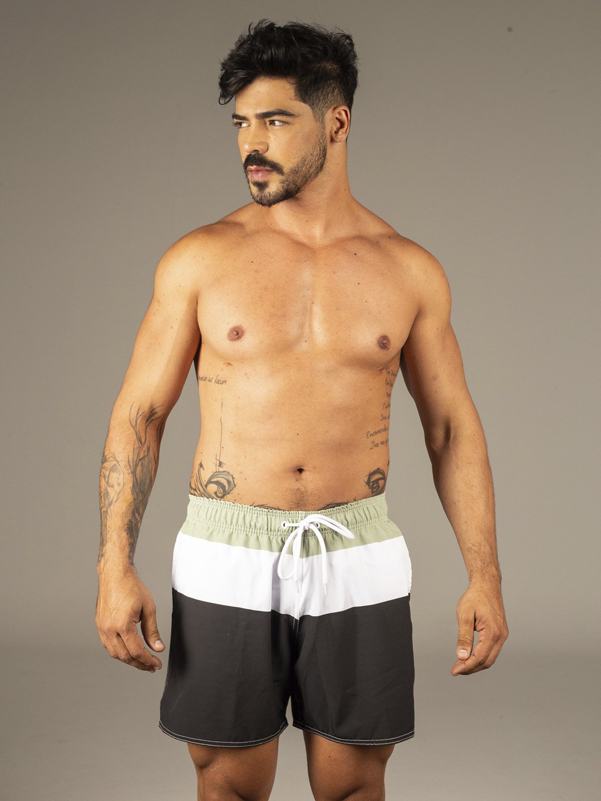 Short Bermuda Masculina Tactel Short Praia Mauricinho Oliva