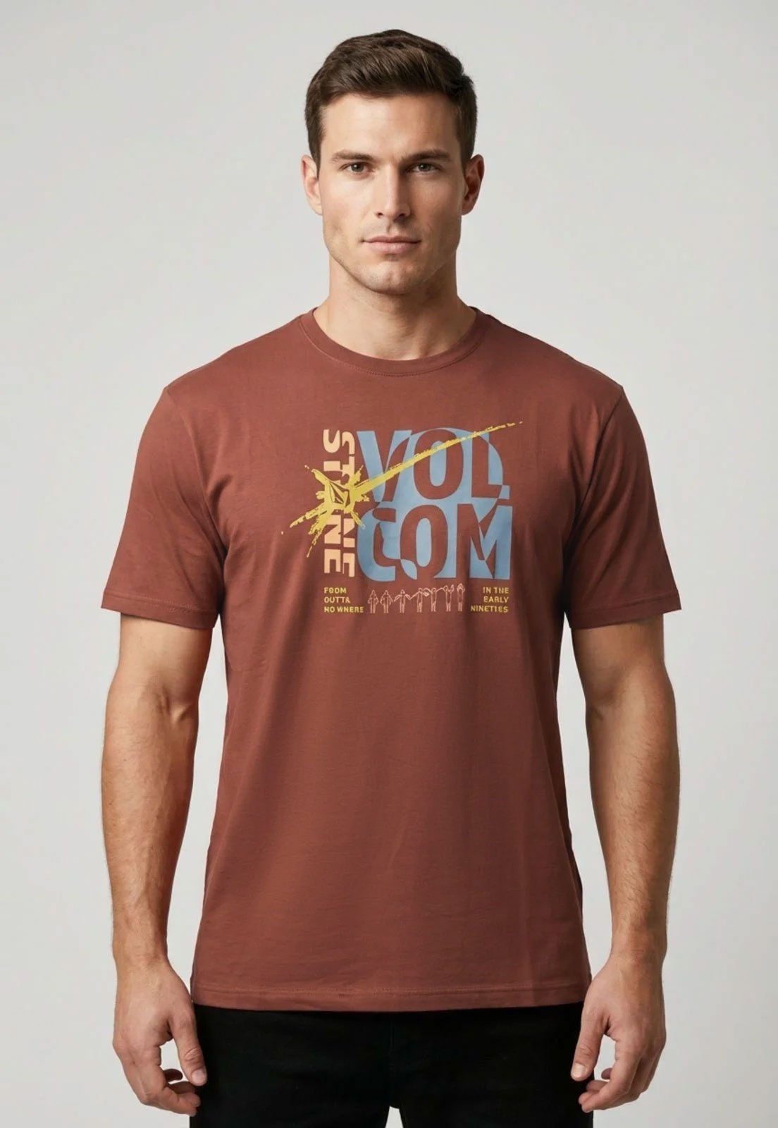Camiseta Masculina Volcom Silk Outta No Where Marrom